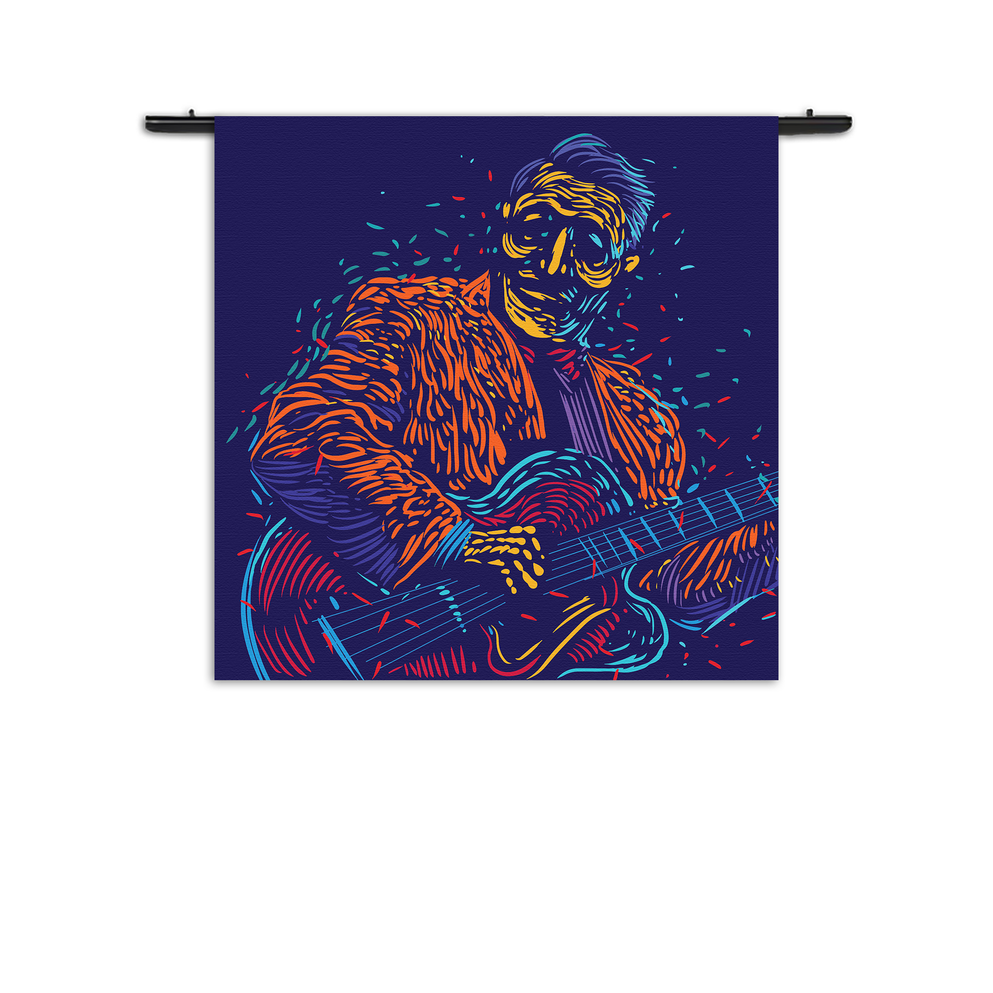 Wandkleed De Gitarist Rechthoek Vierkant