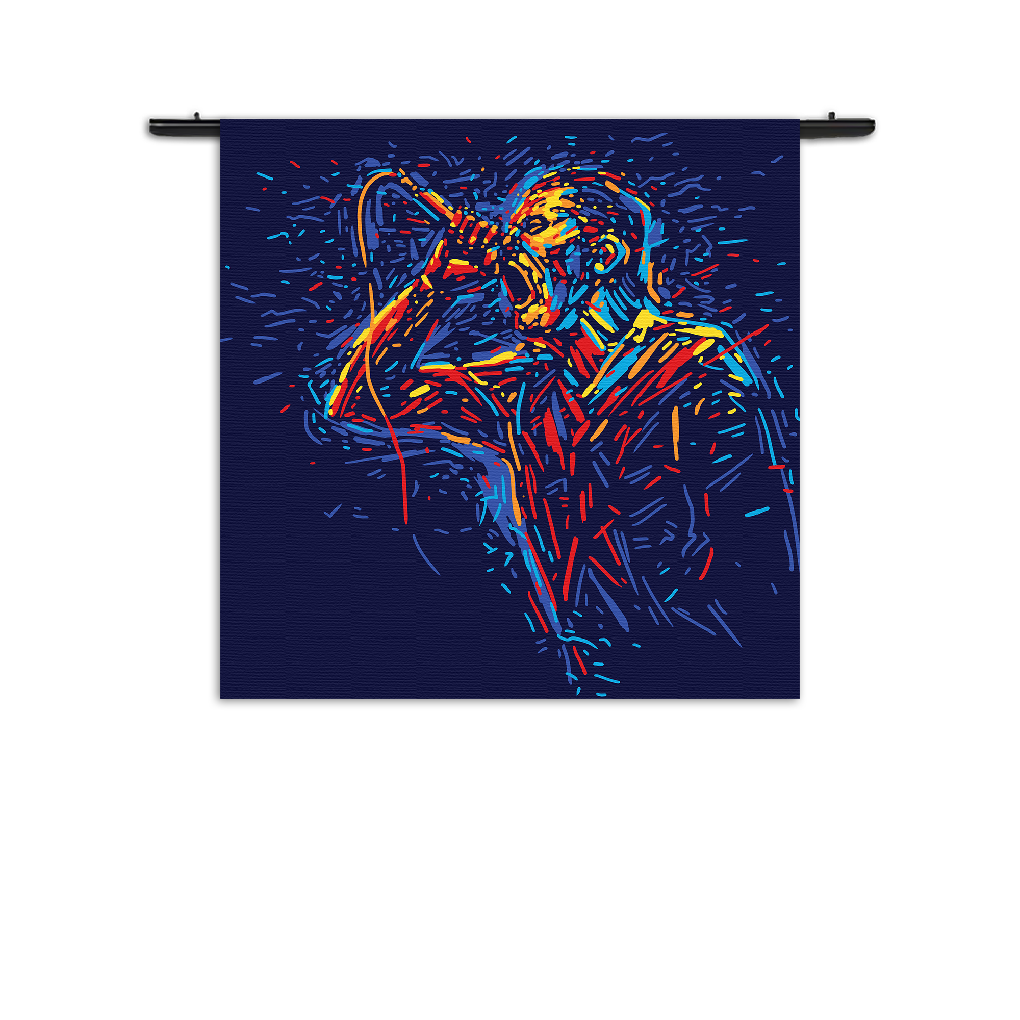 Wandkleed Kleurrijke Zanger 01 Rechthoek Vierkant