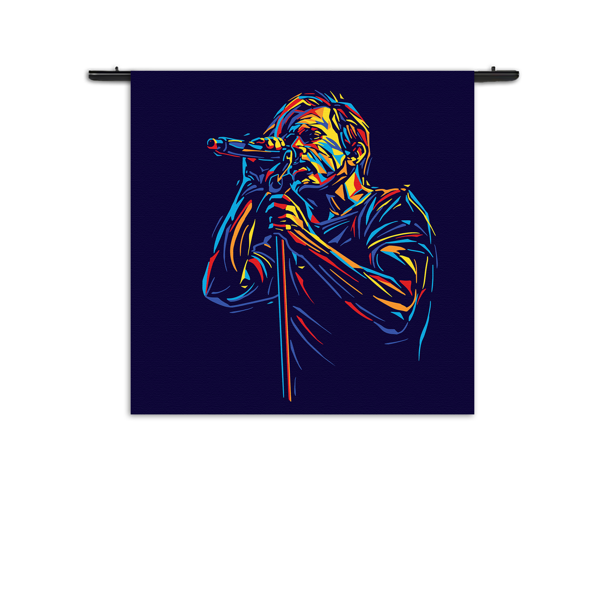 Wandkleed Kleurrijke Zanger 02 Rechthoek Vierkant