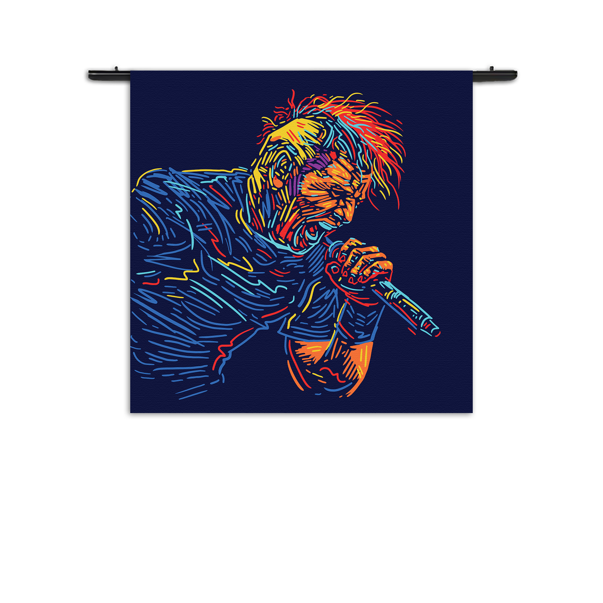 Wandkleed Kleurrijke Zanger 03 Rechthoek Vierkant