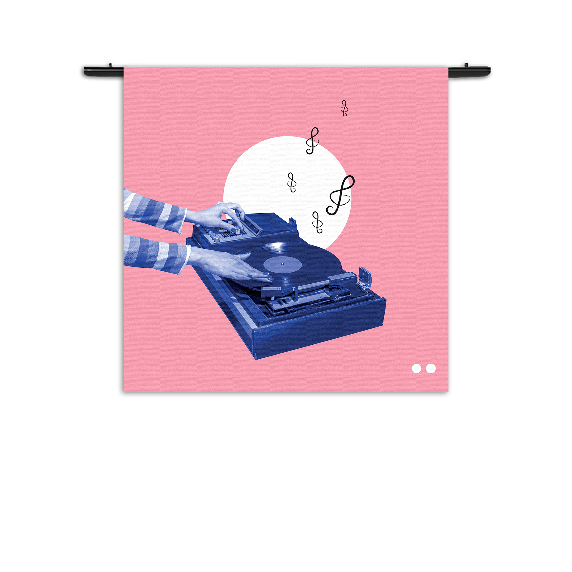 Template_Vierkant_Rond_Muziek_3-1 Wandkleed Old School DJ Rechthoek Vierkant