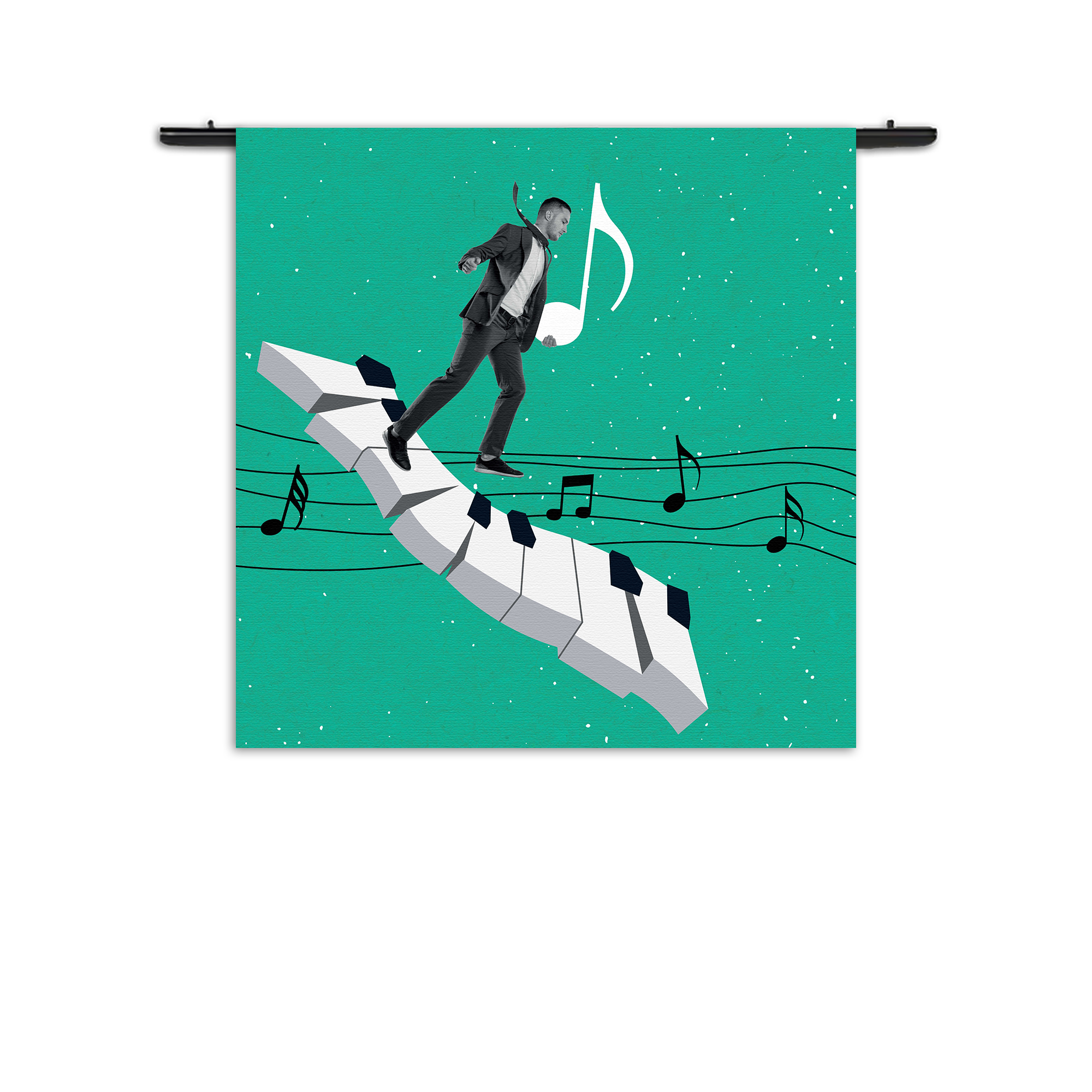 Wandkleed Piano Muziek Rechthoek Vierkant