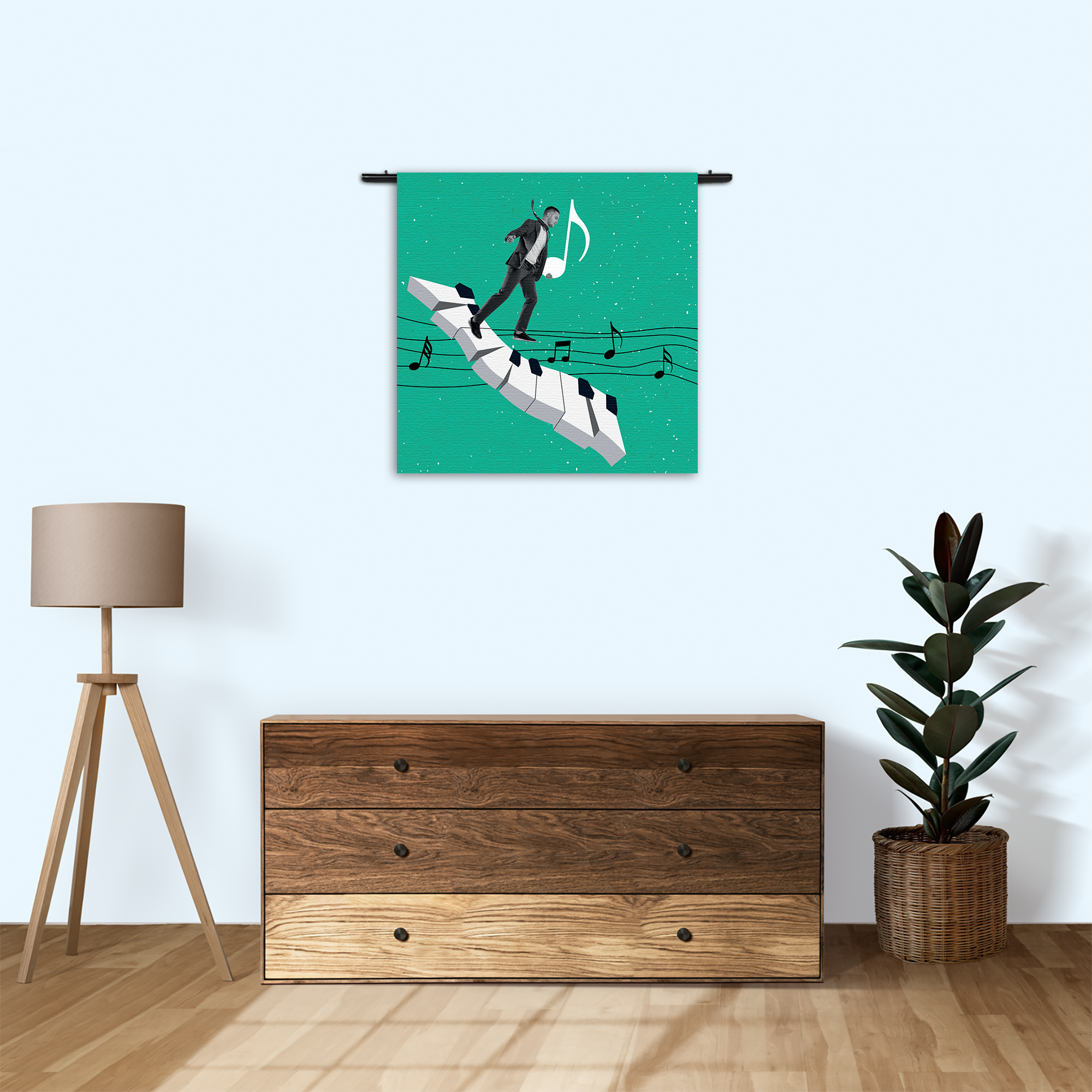 Wandkleed Piano Muziek Rechthoek Vierkant Template Vierkant Rond Muziek 5 3