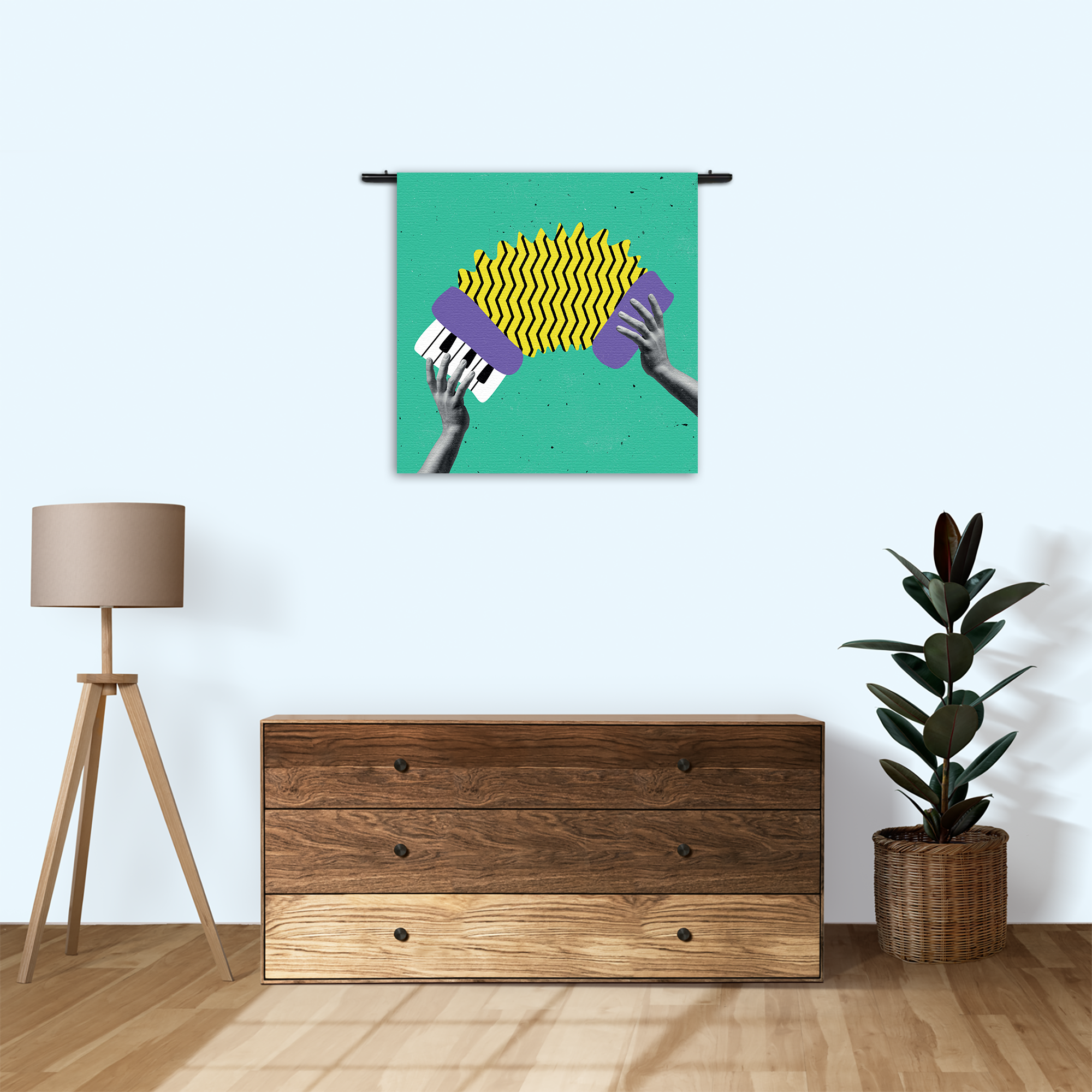 Wandkleed Accordeon Rechthoek Vierkant Template Vierkant Rond Muziek 7 3