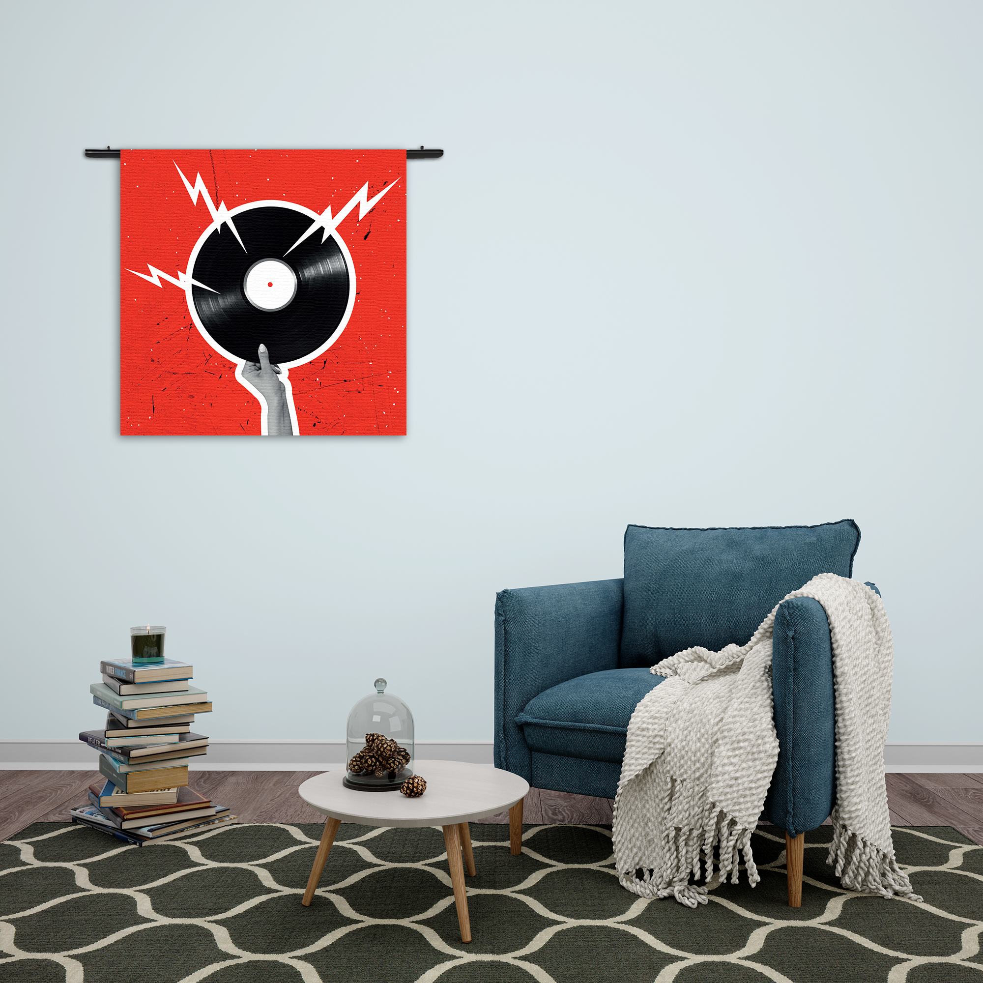 Wandkleed Bliksem Plaat Rechthoek Vierkant Template Vierkant Rond Muziek 8 2