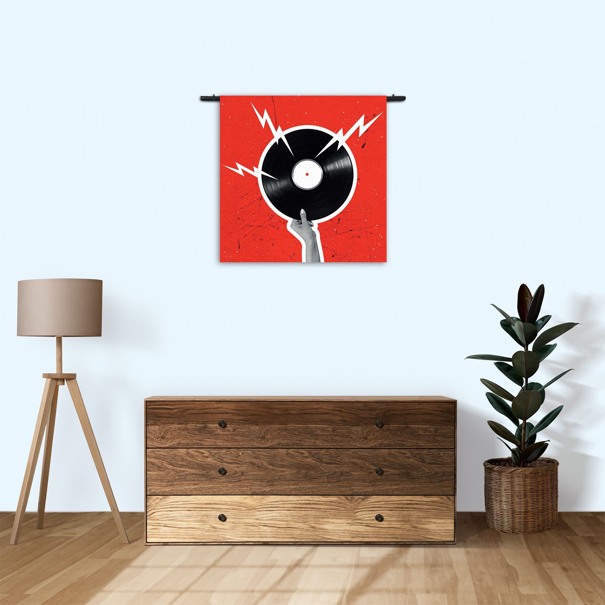 Wandkleed Bliksem Plaat Rechthoek Vierkant Template Vierkant Rond Muziek 8 3