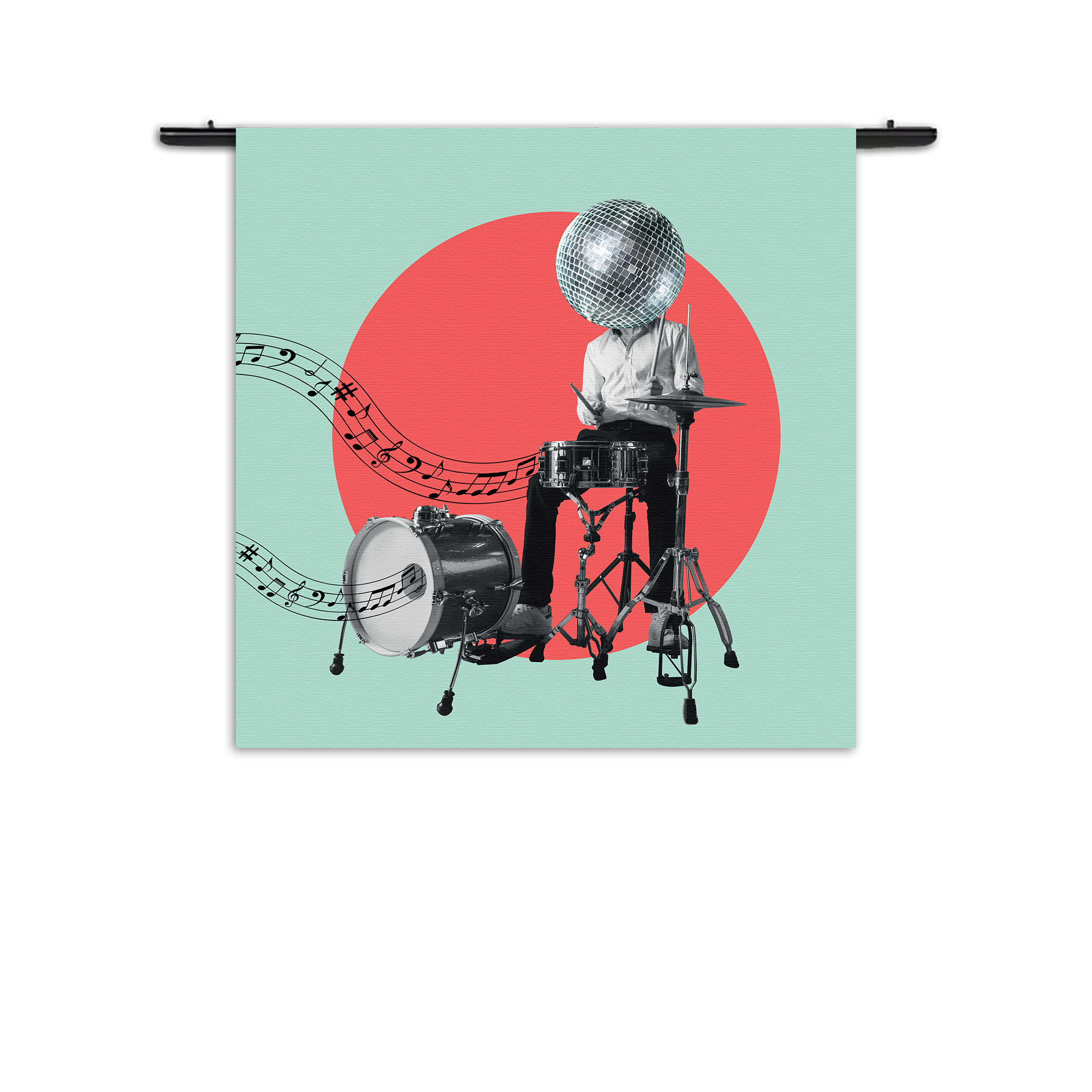 Wandkleed Drummen Als Een Baas Rechthoek Vierkant