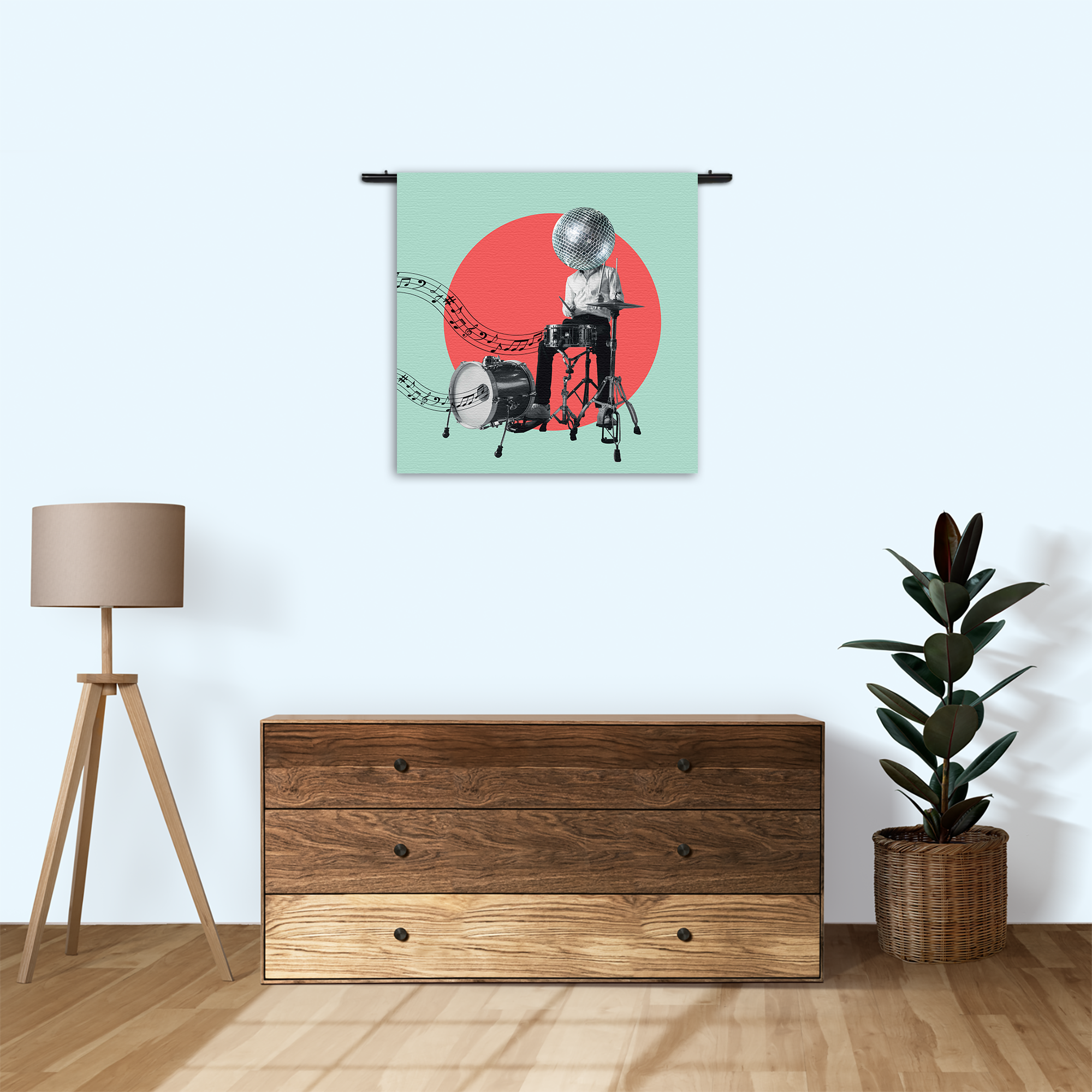 Wandkleed Drummen Als Een Baas Rechthoek Vierkant Template Vierkant Rond Muziek 9 3