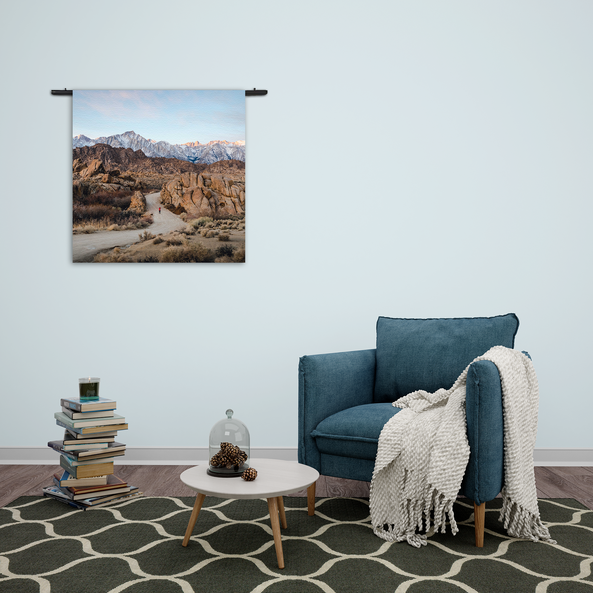 Wandkleed Mount Whitney Rechthoek Vierkant Template Vierkant Rond Natuur 16 2