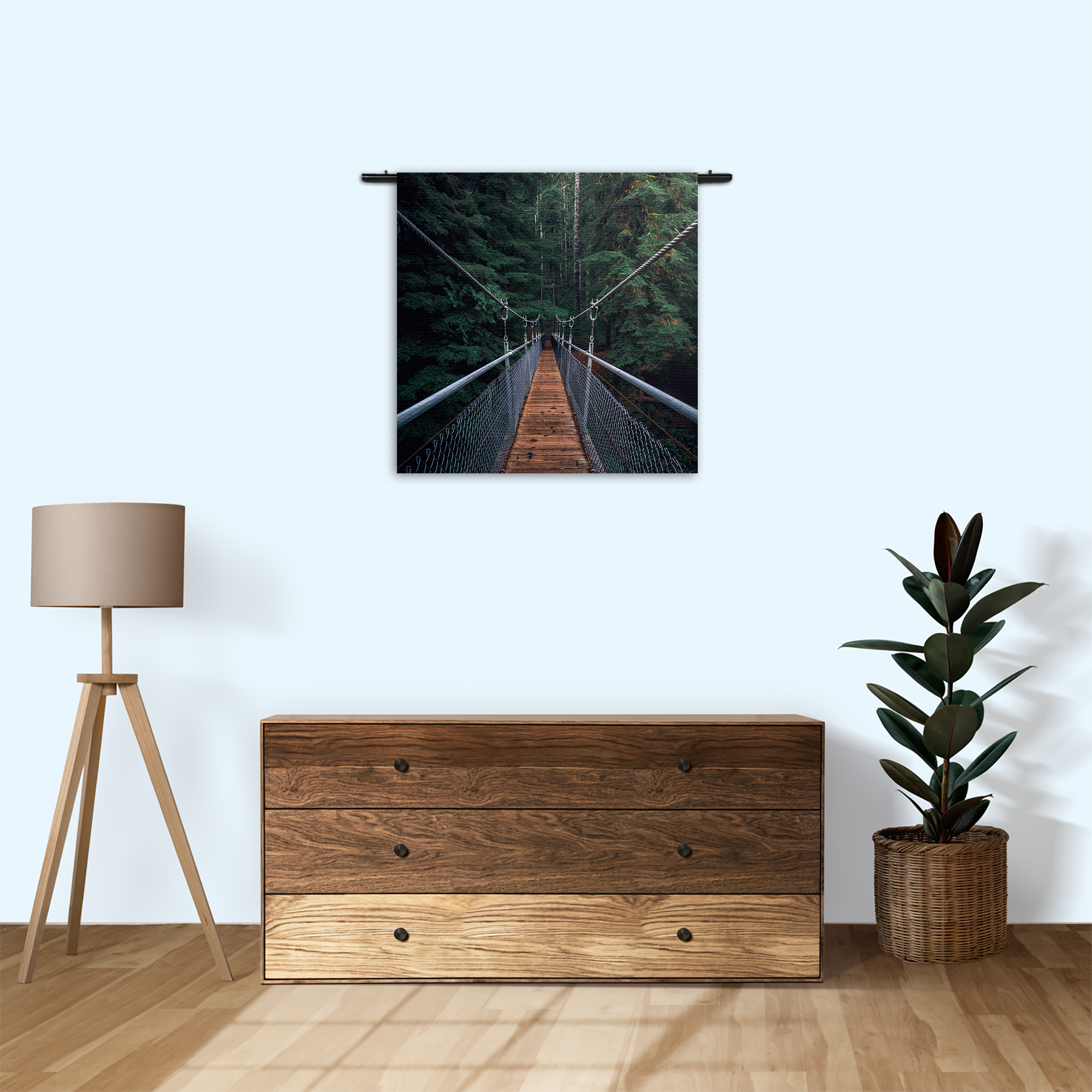 Wandkleed Over de brug Rechthoek Vierkant Template Vierkant Rond Natuur 18 3