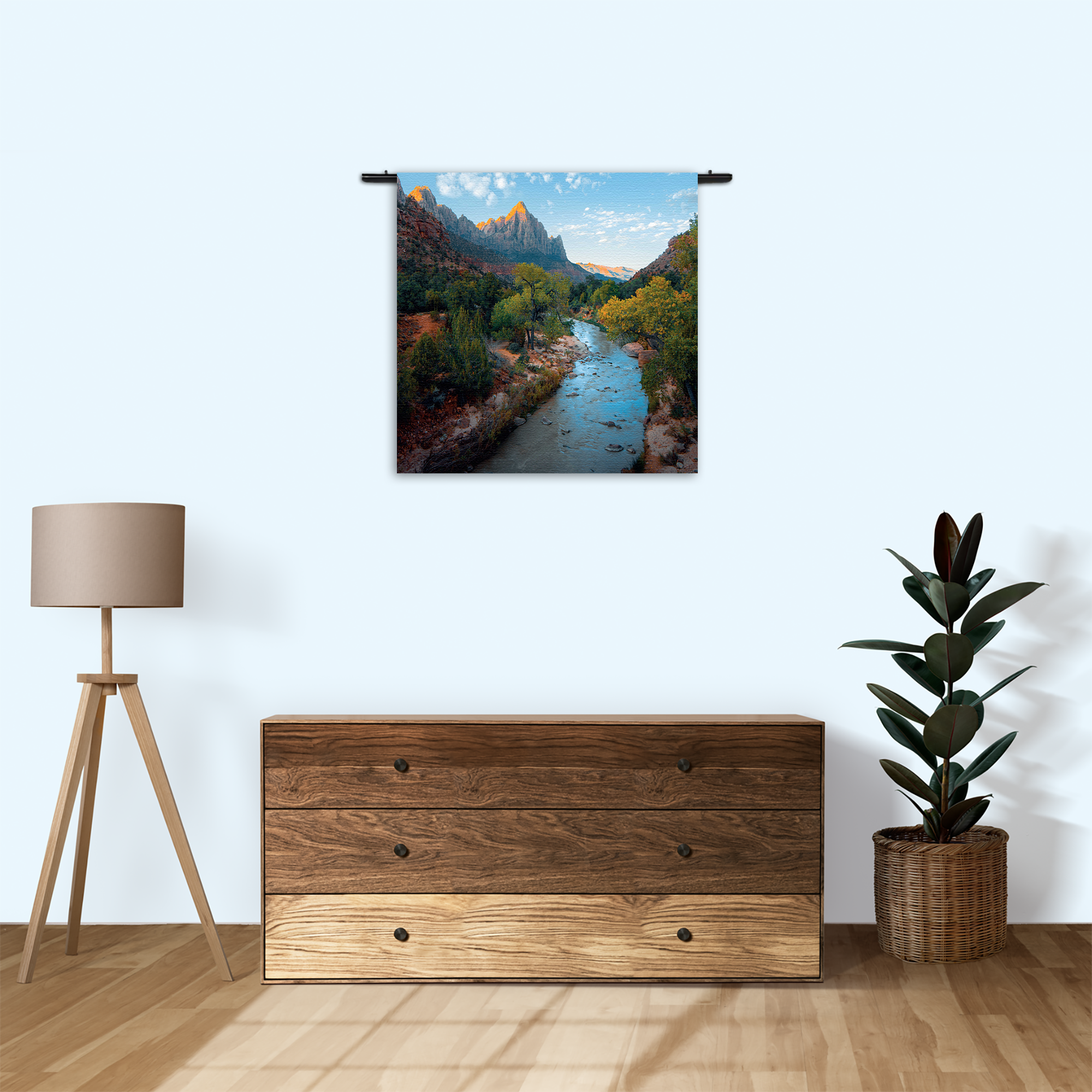 Wandkleed De rivier van ZION Rechthoek Vierkant Template Vierkant Rond Natuur 21 3