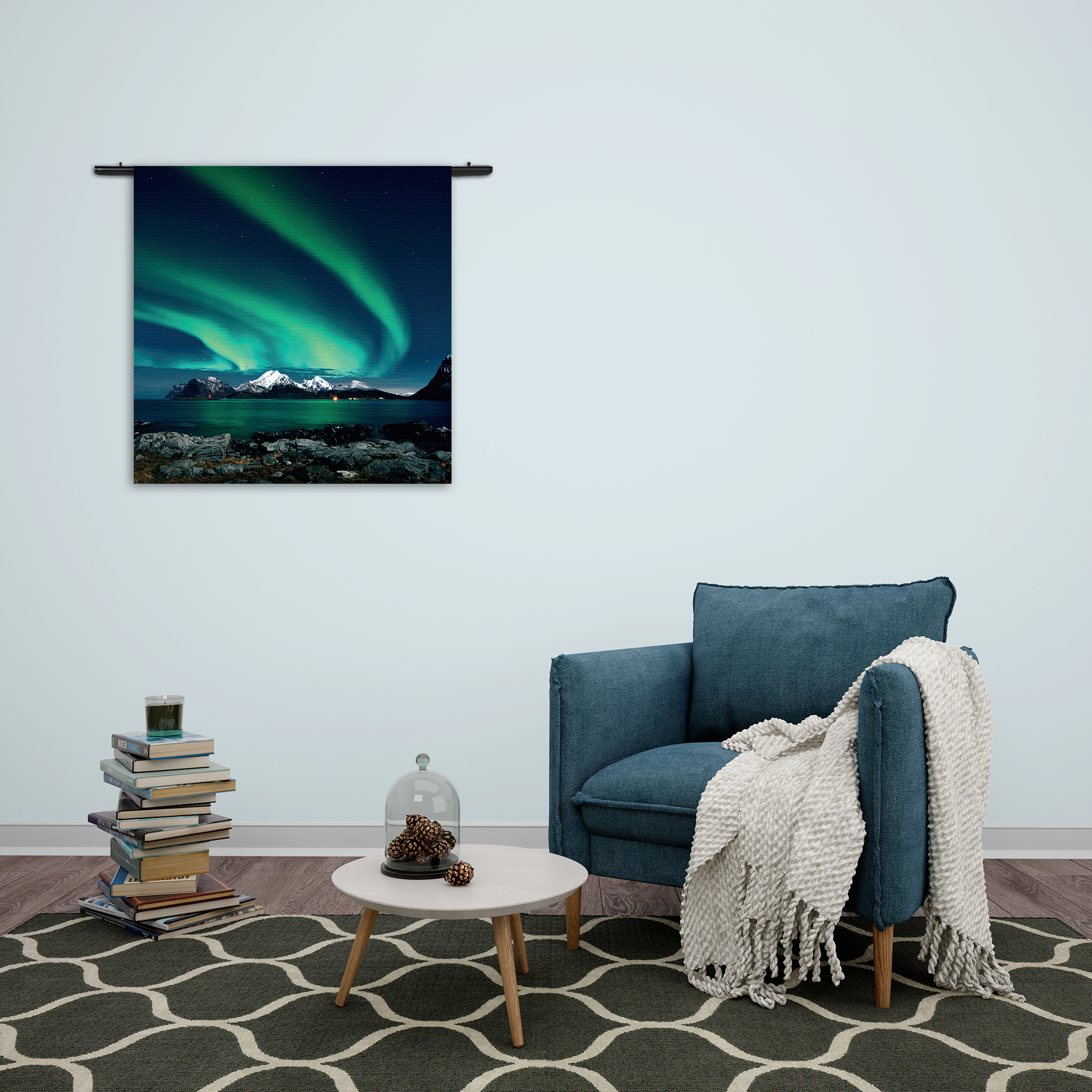 Wandkleed Aurora Rechthoek Vierkant Template Vierkant Rond Natuur 32 2