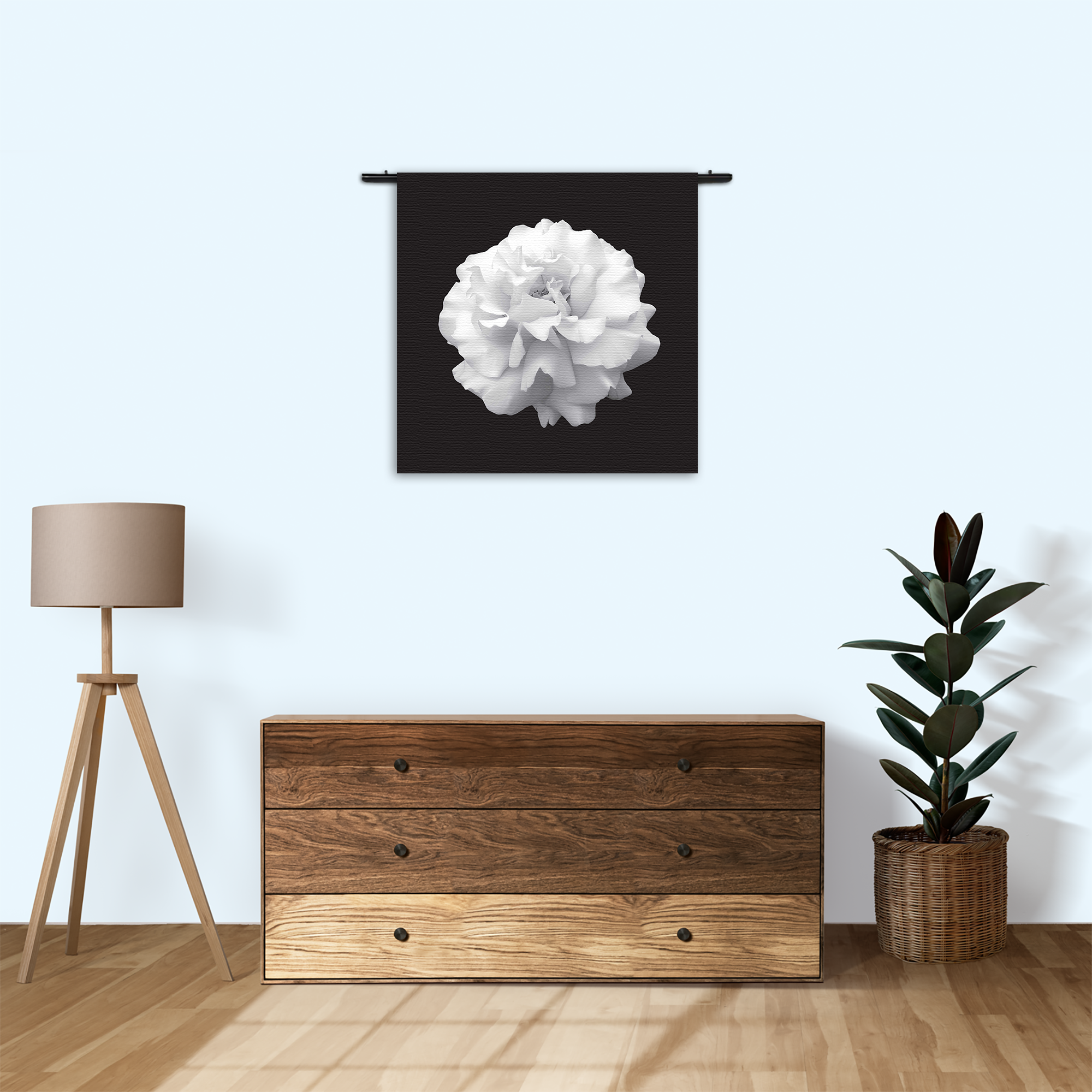 Wandkleed Witte Anjer Rechthoek Vierkant Template Vierkant Rond Natuur 38 3