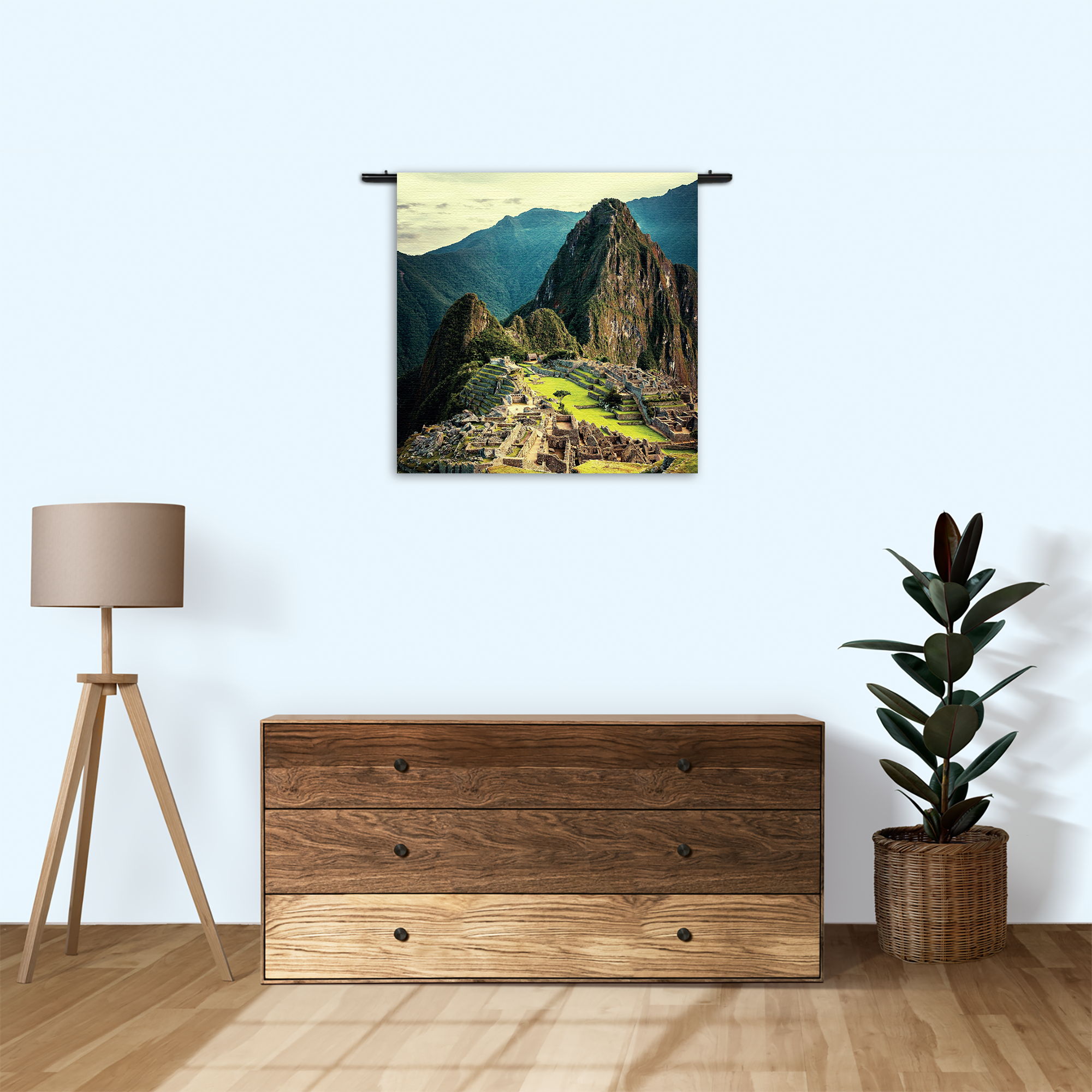 Wandkleed Machu Picchu 2 Rechthoek Vierkant Template Vierkant Rond Natuur 48 3