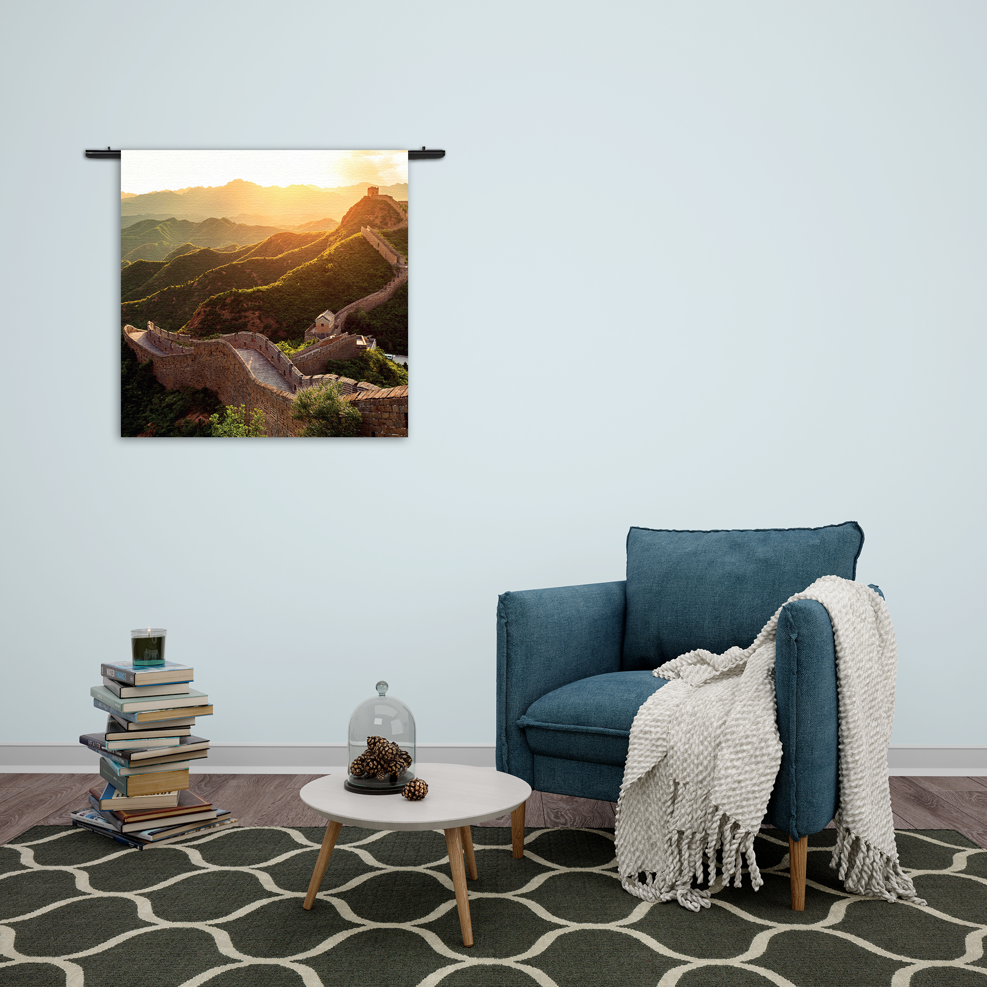 Wandkleed De Chinese muur Rechthoek Vierkant Template Vierkant Rond Natuur 49 2