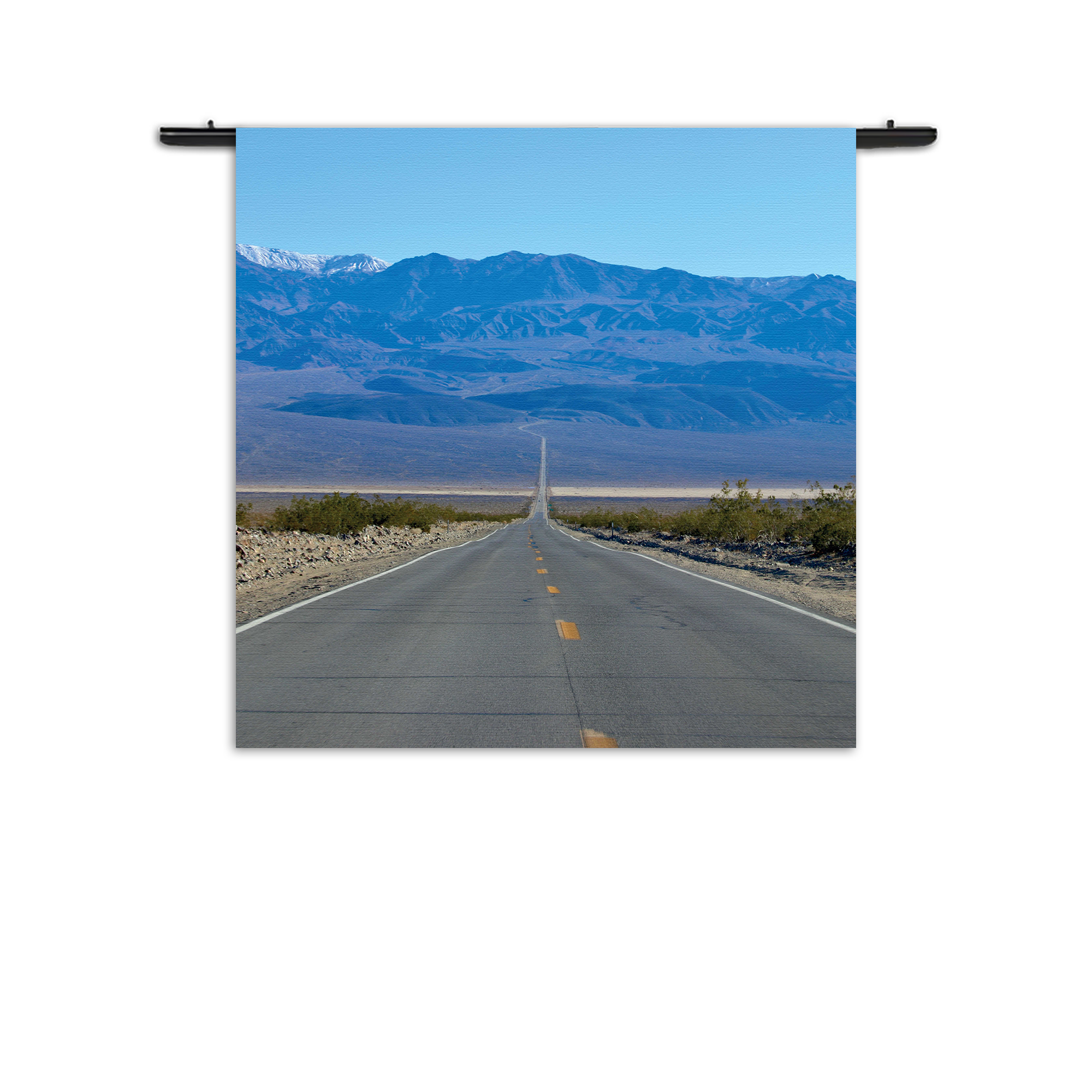 Wandkleed The road in Deathvalley Rechthoek Vierkant