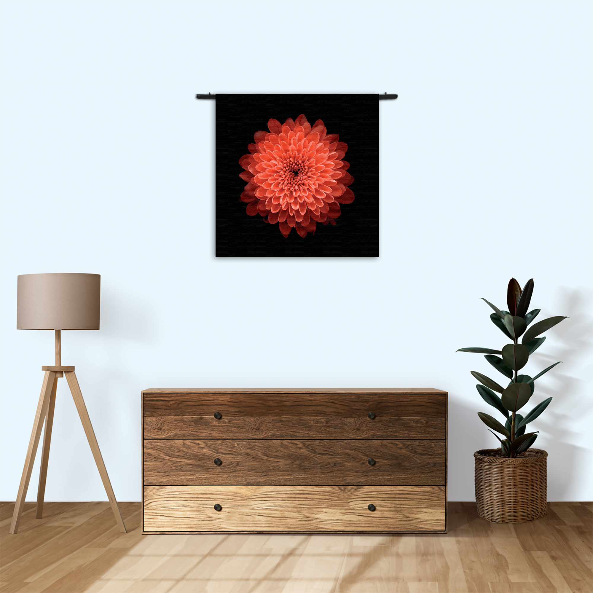 Wandkleed Oranje Dahlia Rechthoek Vierkant Template Vierkant Rond Natuur 53 3