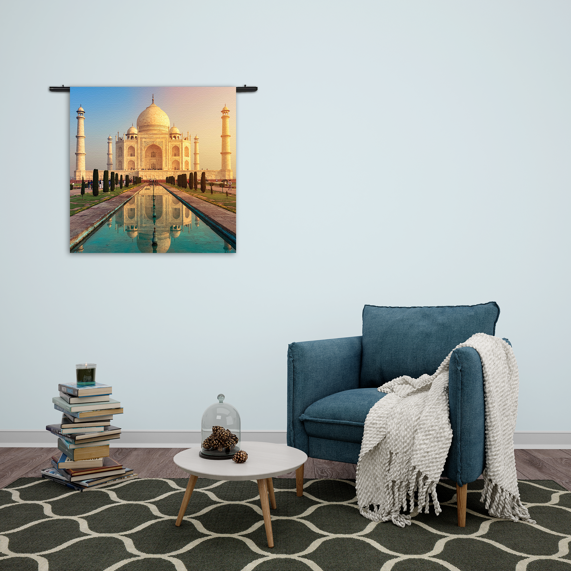 Wandkleed De Tajmahal Rechthoek Vierkant Template Vierkant Rond Natuur 55 2