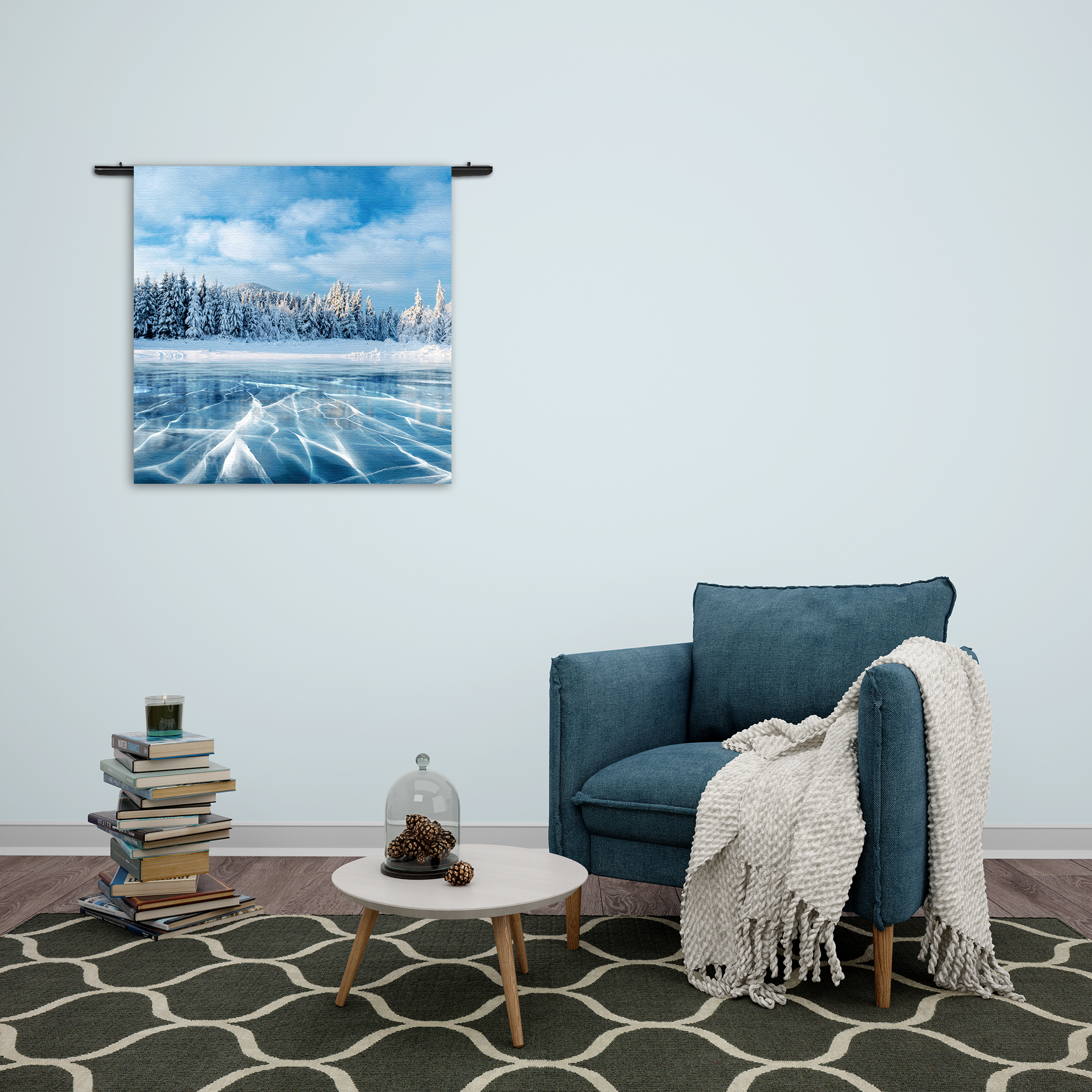 Wandkleed Ijzige winter Rechthoek Vierkant Template Vierkant Rond Natuur 63 2