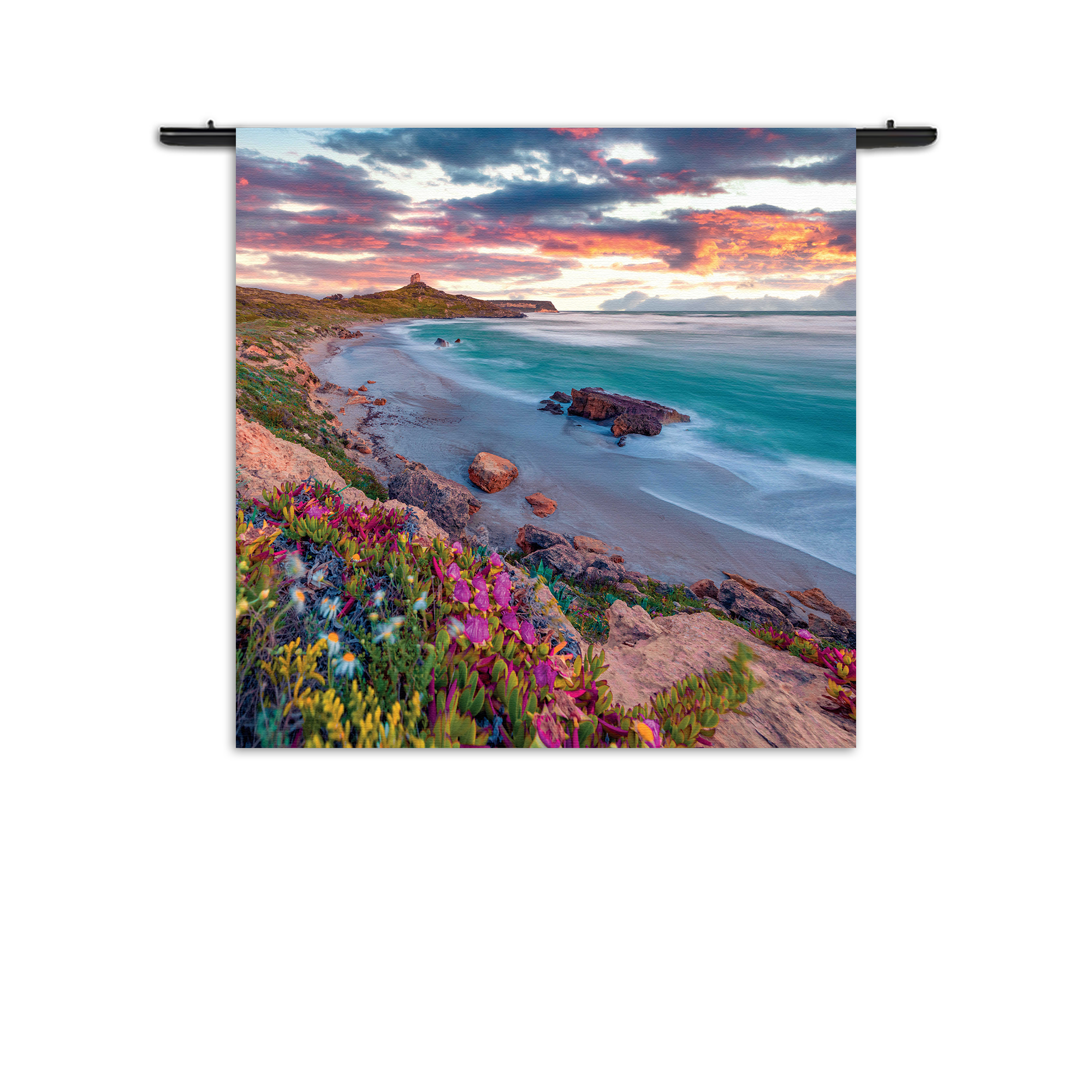 Template_Vierkant_Rond_Natuur_81-1 Wandkleed Kleurrijke kust Rechthoek Vierkant