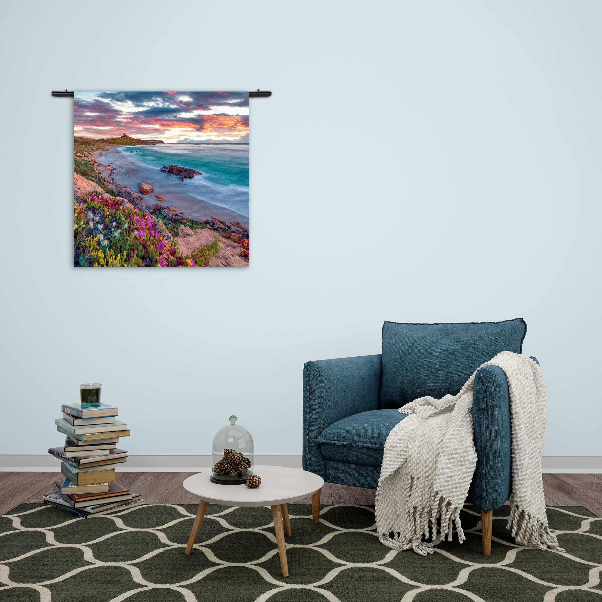 Template_Vierkant_Rond_Natuur_81-2 Wandkleed Kleurrijke kust Rechthoek Vierkant Template Vierkant Rond Natuur 81 2