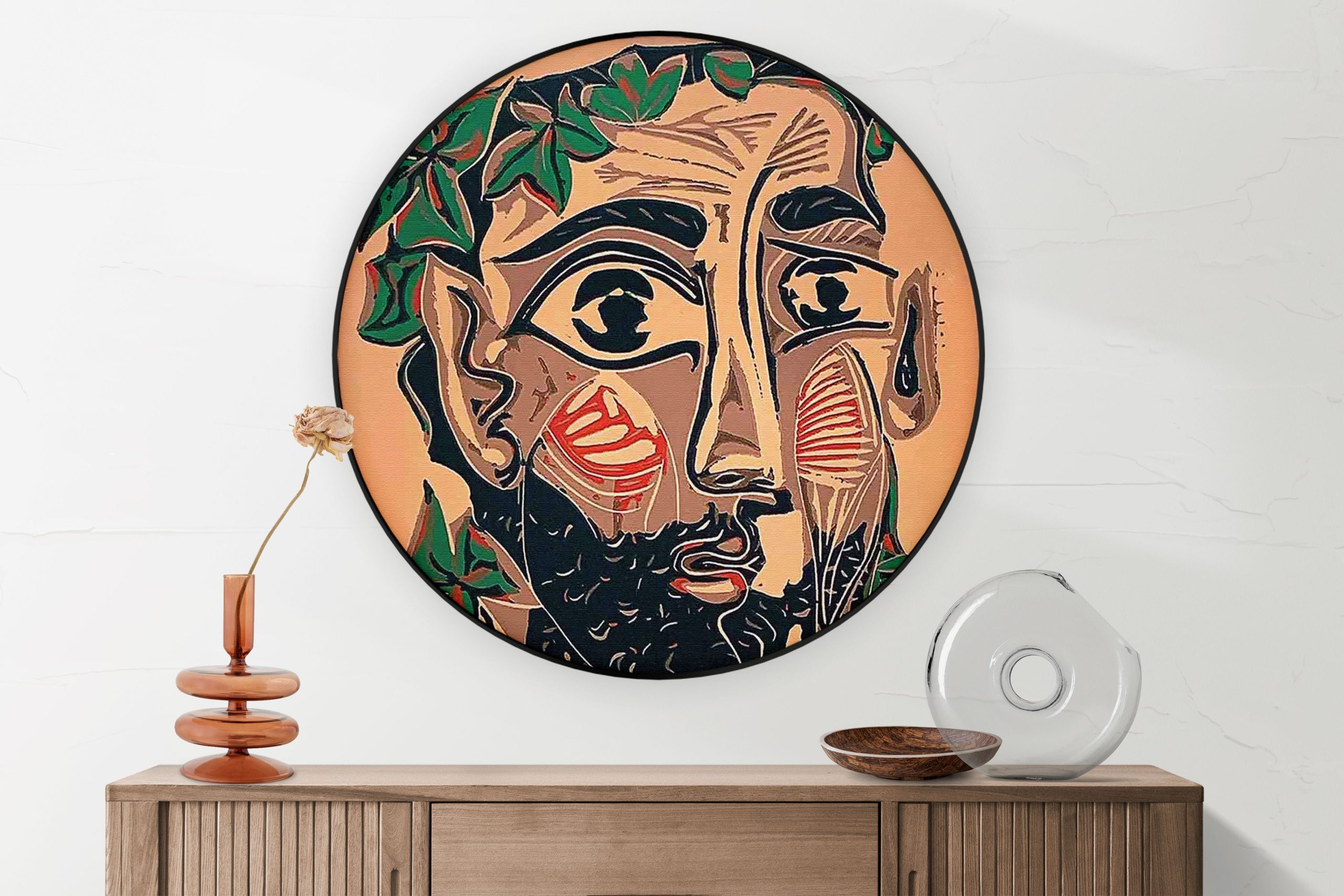 Akoestisch Schilderij Johannes Vermeer Meisje met de parel 1665-1167 Rond - Muurcirkel Template Vierkant Rond OM 12 5 scaled 1