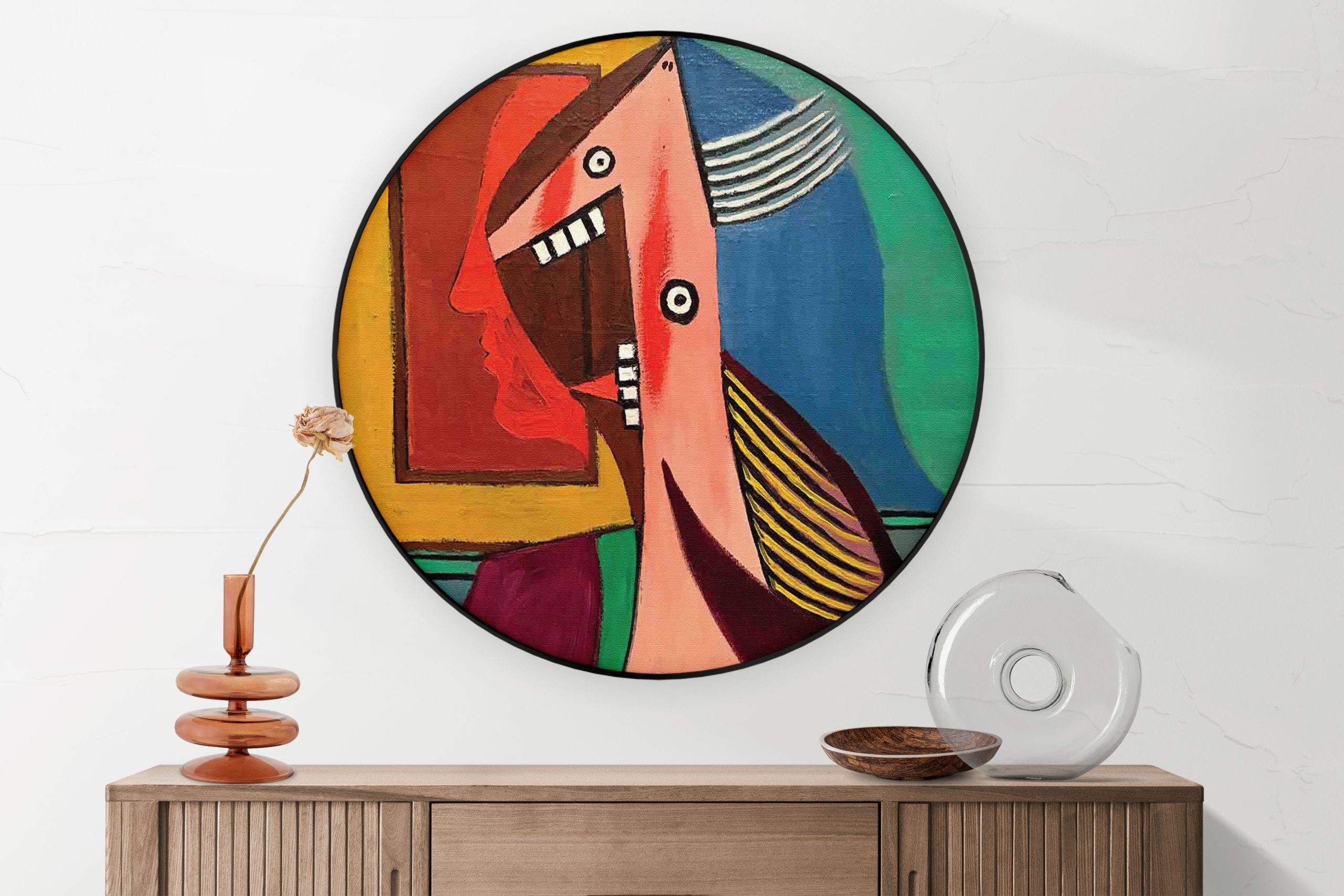 Akoestisch Schilderij Johannes Vermeer Meisje met de parel 1665-1167 Rond - Muurcirkel Template Vierkant Rond OM 13 5 scaled 1