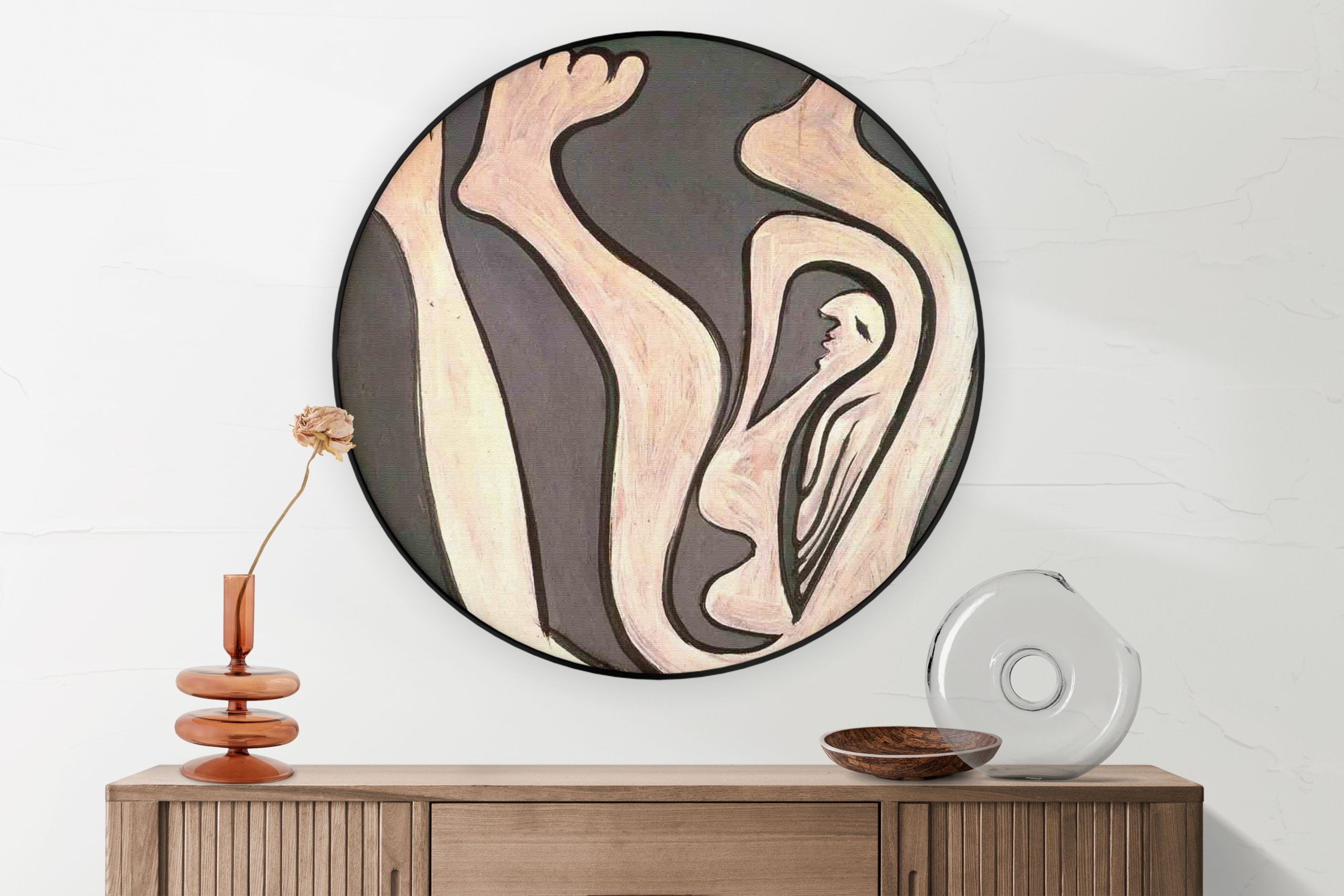 Akoestisch Schilderij Johannes Vermeer Meisje met de parel 1665-1167 Rond - Muurcirkel Template Vierkant Rond OM 17 5 scaled 1