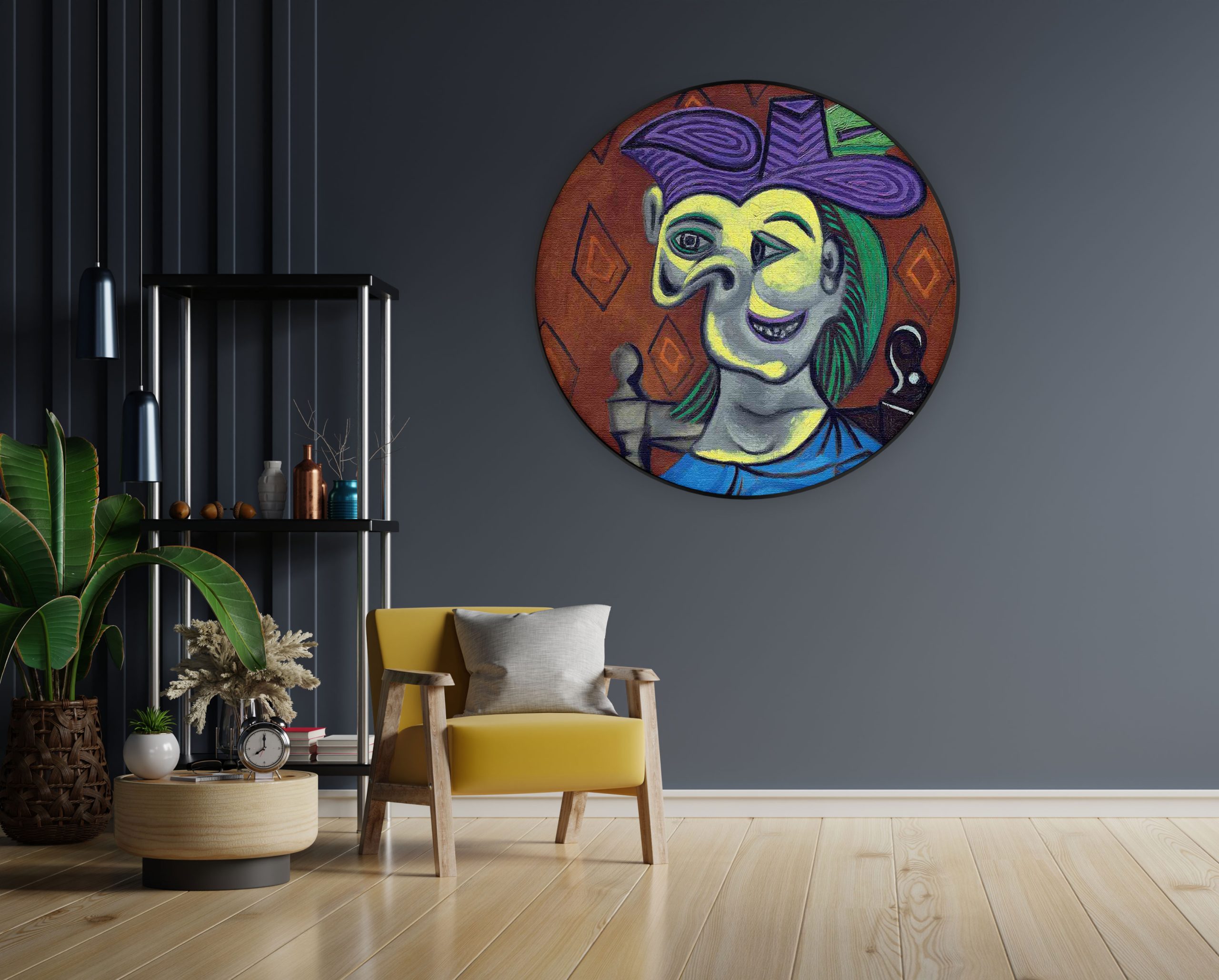 Akoestisch Schilderij Johannes Vermeer Meisje met de parel 1665-1167 Rond - Muurcirkel Template Vierkant Rond OM 18 4 scaled 1