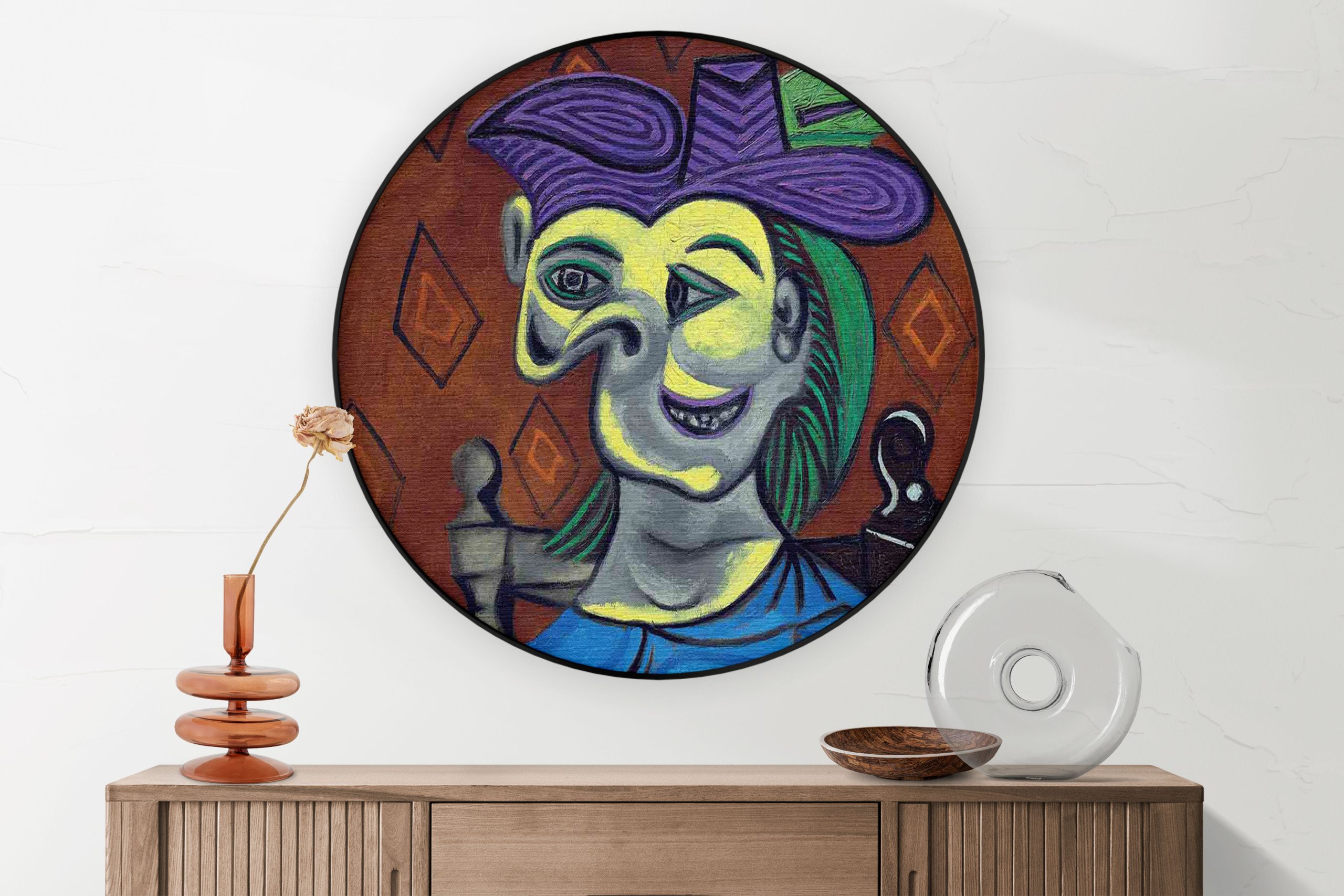 Akoestisch Schilderij Johannes Vermeer Meisje met de parel 1665-1167 Rond - Muurcirkel Template Vierkant Rond OM 18 5 scaled 1