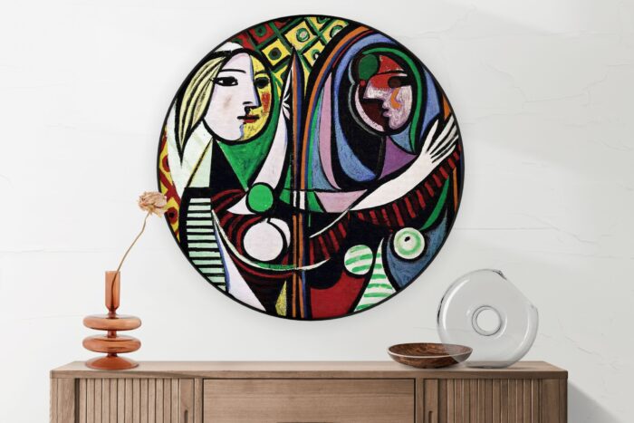 Akoestisch Schilderij Picasso Meisje voor een spiegel 1932 Rond - Muurcirkel Template Vierkant Rond OM 19 5 scaled 1