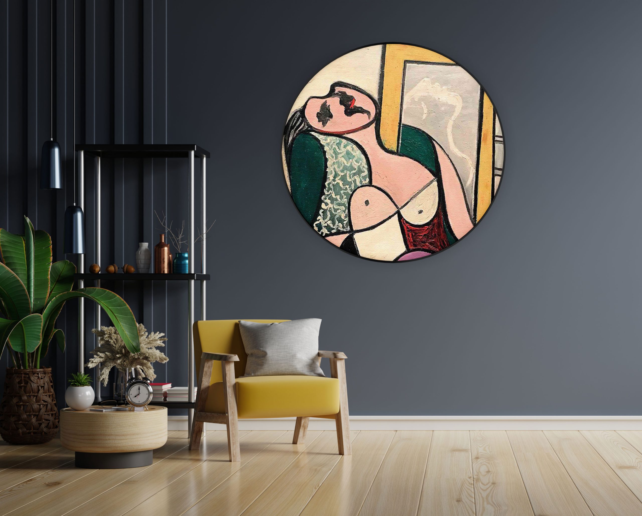 Akoestisch Schilderij Johannes Vermeer Meisje met de parel 1665-1167 Rond - Muurcirkel Template Vierkant Rond OM 20 4 scaled 1