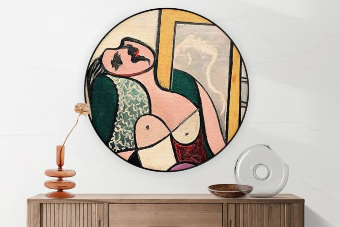 Akoestisch Schilderij Picasso Meisje kijkend naar een spiegel 1932 1930 Rond - Muurcirkel Template Vierkant Rond OM 20 5 scaled 1