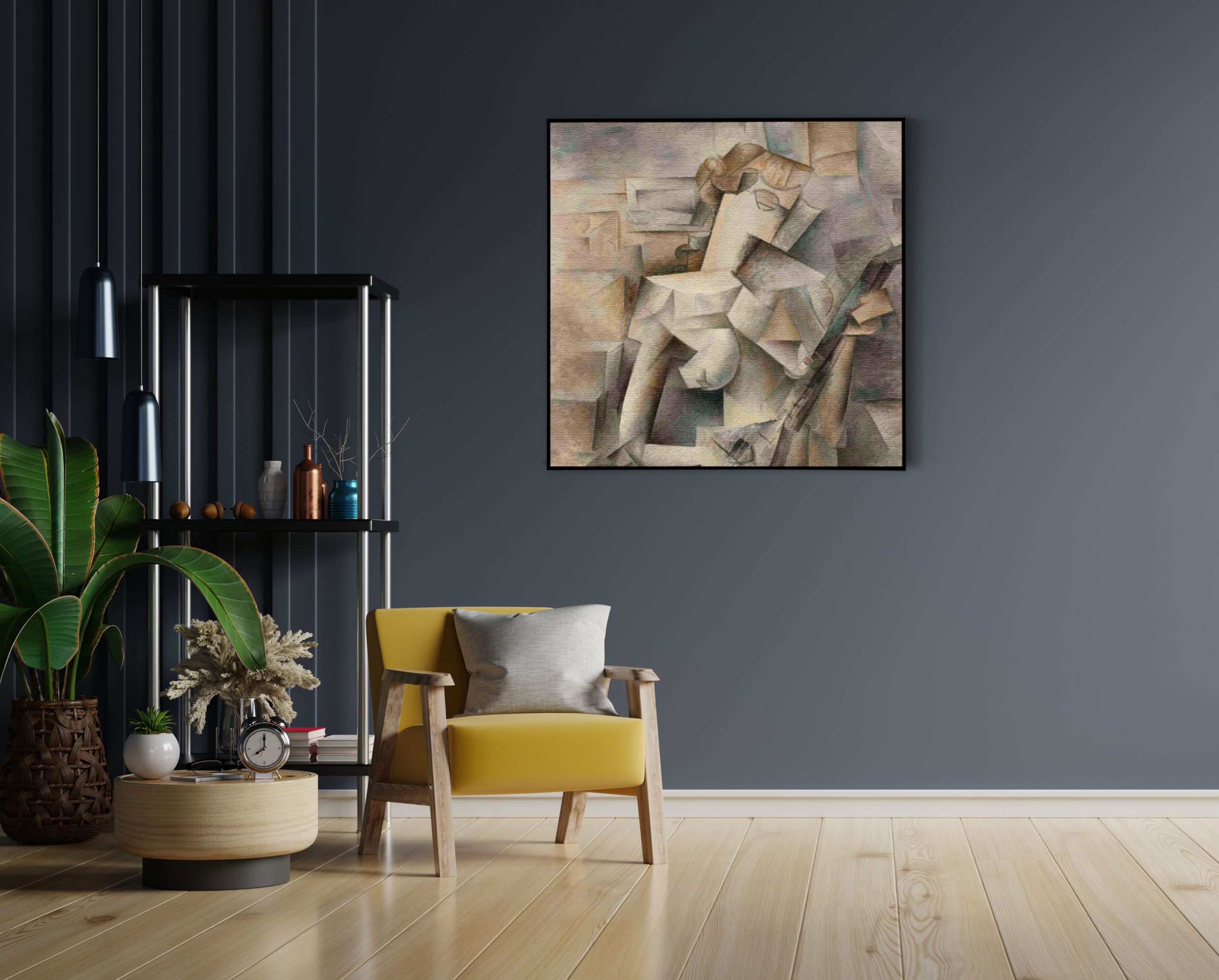 Akoestisch Schilderij Picasso Meisje met een mandoline 1910 Vierkant Template Vierkant Rond OM 21 1 scaled 1