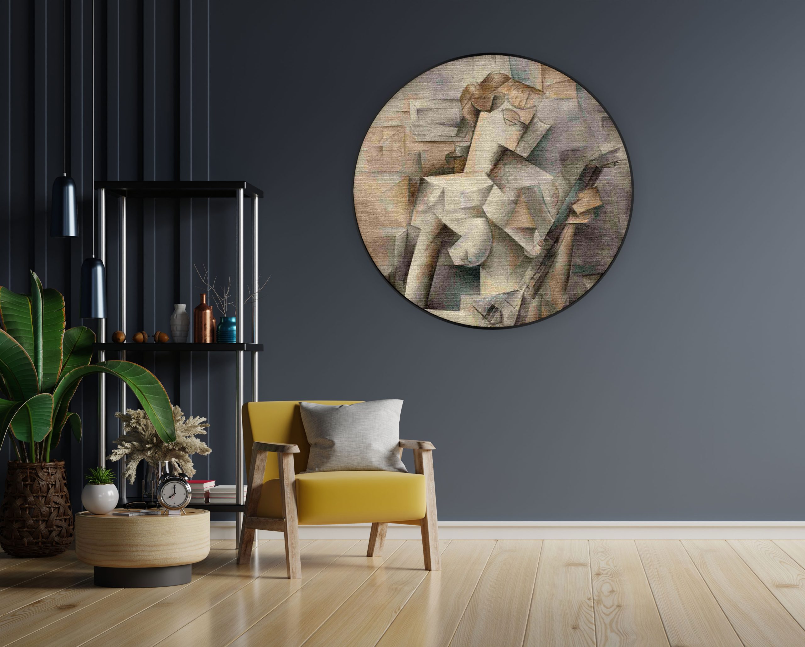 Akoestisch Schilderij Johannes Vermeer Meisje met de parel 1665-1167 Rond - Muurcirkel Template Vierkant Rond OM 21 4 scaled 1