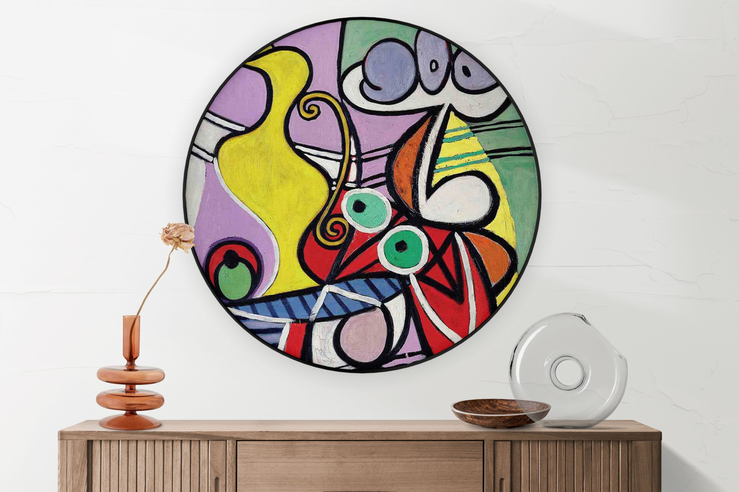 Akoestisch Schilderij Johannes Vermeer Meisje met de parel 1665-1167 Rond - Muurcirkel Template Vierkant Rond OM 22 5 scaled 1