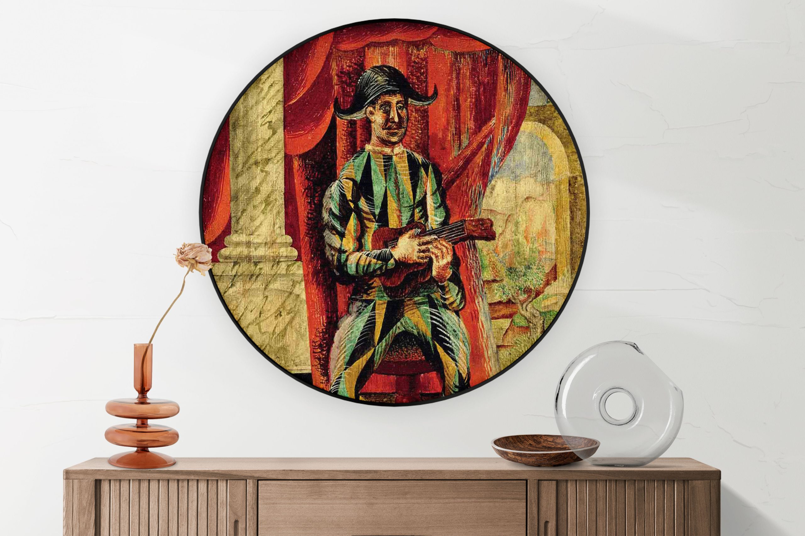 Akoestisch Schilderij Johannes Vermeer Meisje met de parel 1665-1167 Rond - Muurcirkel Template Vierkant Rond OM 23 5 scaled 1