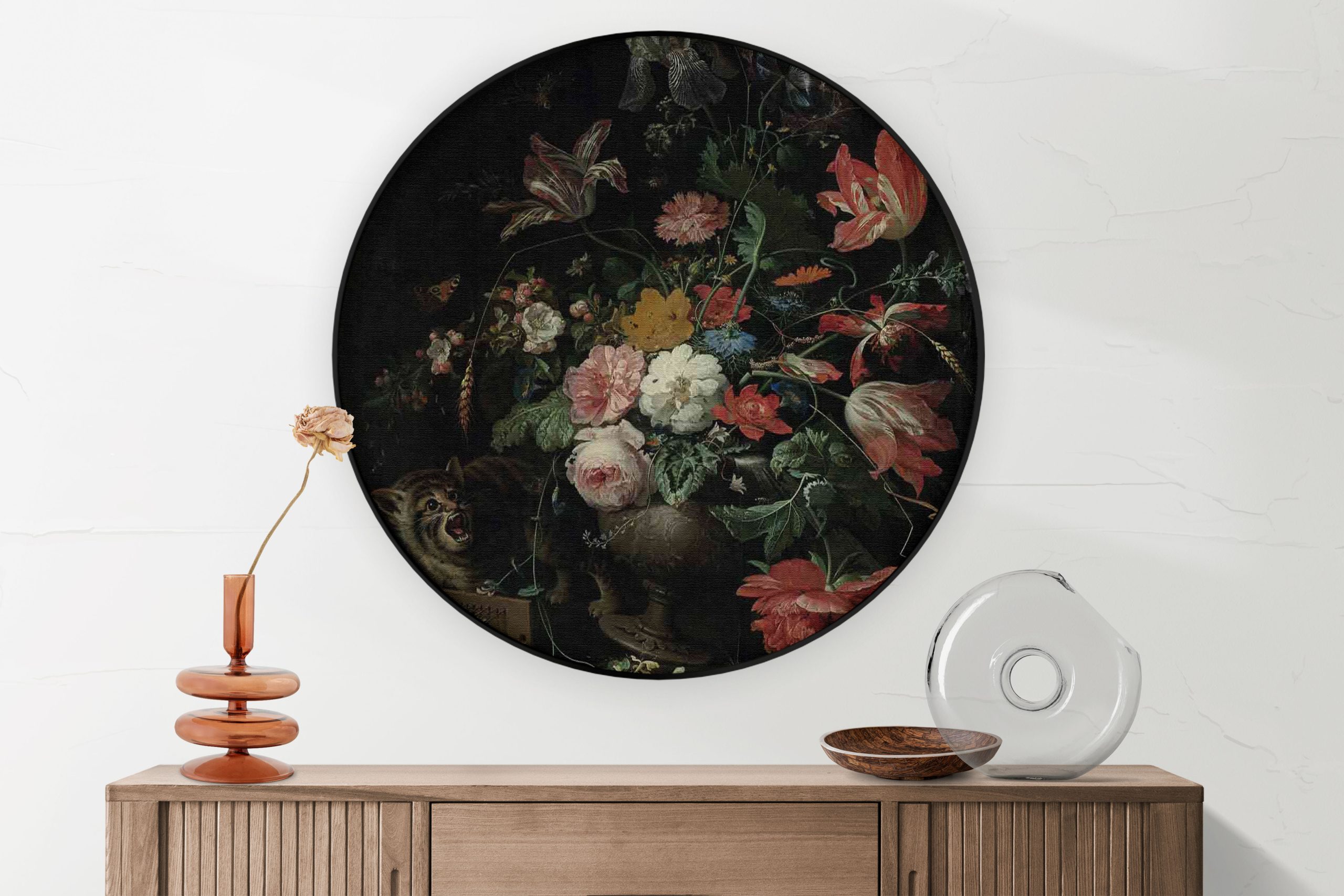 Akoestisch Schilderij Johannes Vermeer Meisje met de parel 1665-1167 Rond - Muurcirkel Template Vierkant Rond OM 25 5 scaled 2