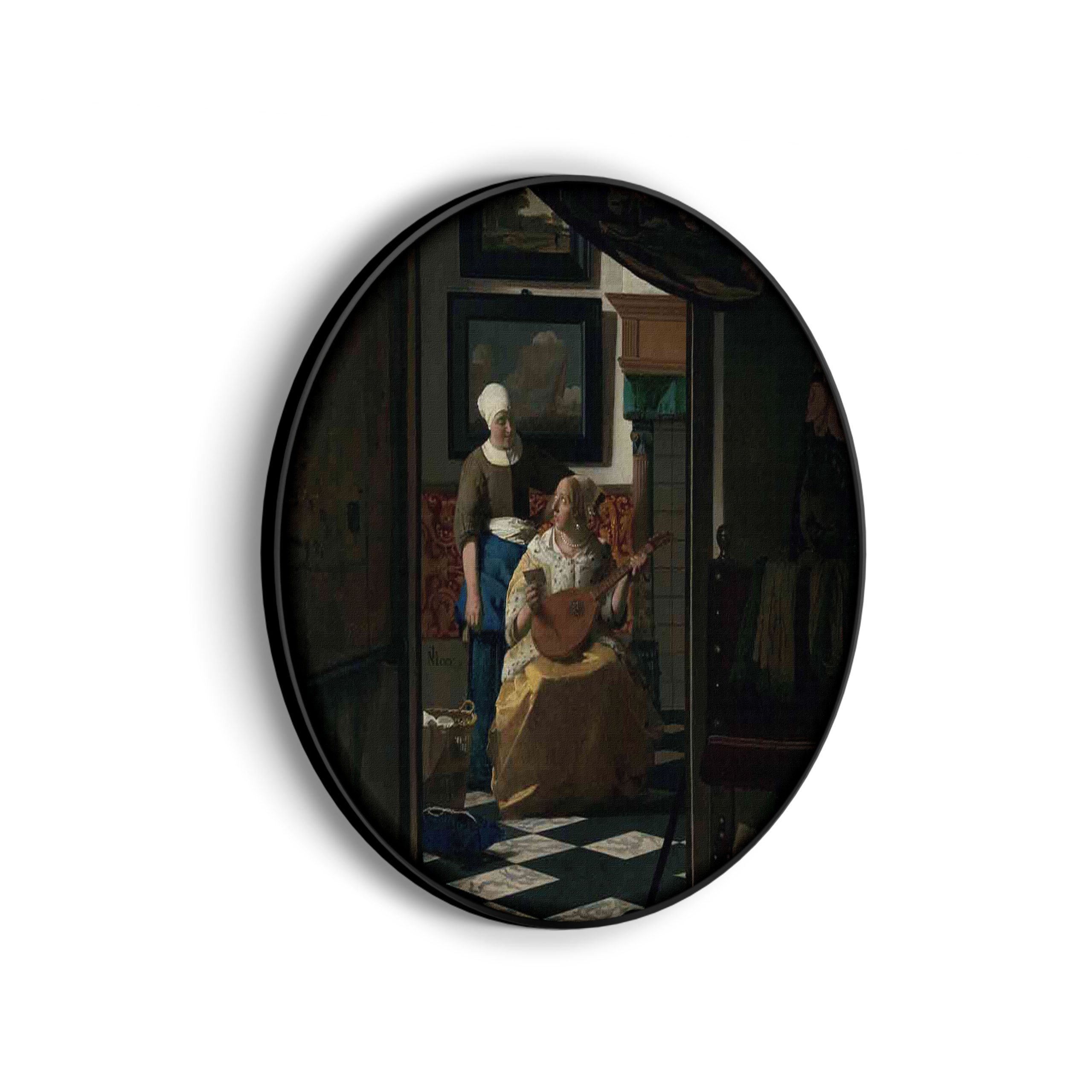 Akoestisch Schilderij Johannes Vermeer Meisje met de parel 1665-1167 Rond - Muurcirkel Template Vierkant Rond OM 27 3 scaled 1
