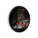 Akoestisch Schilderij Abraham Mignon Stilleven met vruchten, oesters en een porseleinen kom 1660-1679 Rond - Muurcirkel Template Vierkant Rond OM 28 3 scaled 1