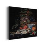 Akoestisch Schilderij Abraham Mignon Stilleven met vruchten, oesters en een porseleinen kom 1660-1679 Vierkant Template Vierkant Rond OM 28 scaled 1