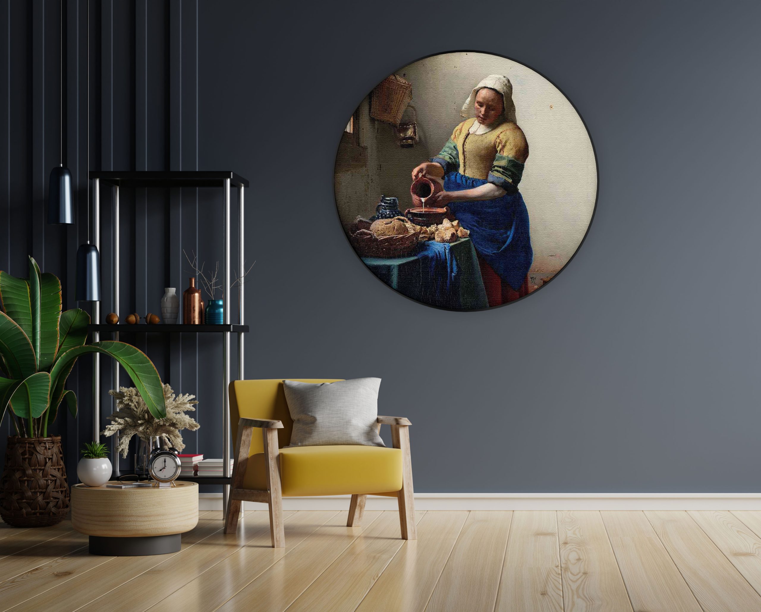 Akoestisch Schilderij Johannes Vermeer Meisje met de parel 1665-1167 Rond - Muurcirkel Template Vierkant Rond OM 29 4 scaled 1