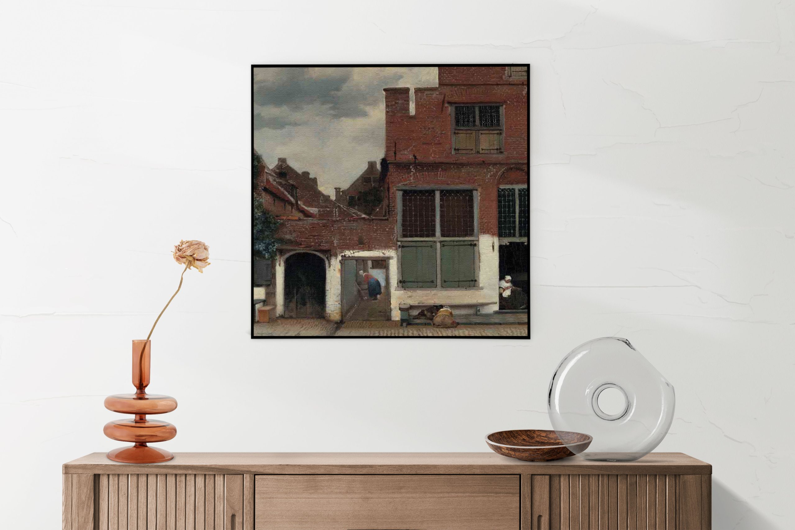 Akoestisch Schilderij Johannes Vermeer Gezicht op huizen in Delft 1658 Vierkant Template Vierkant Rond OM 30 2 scaled 1