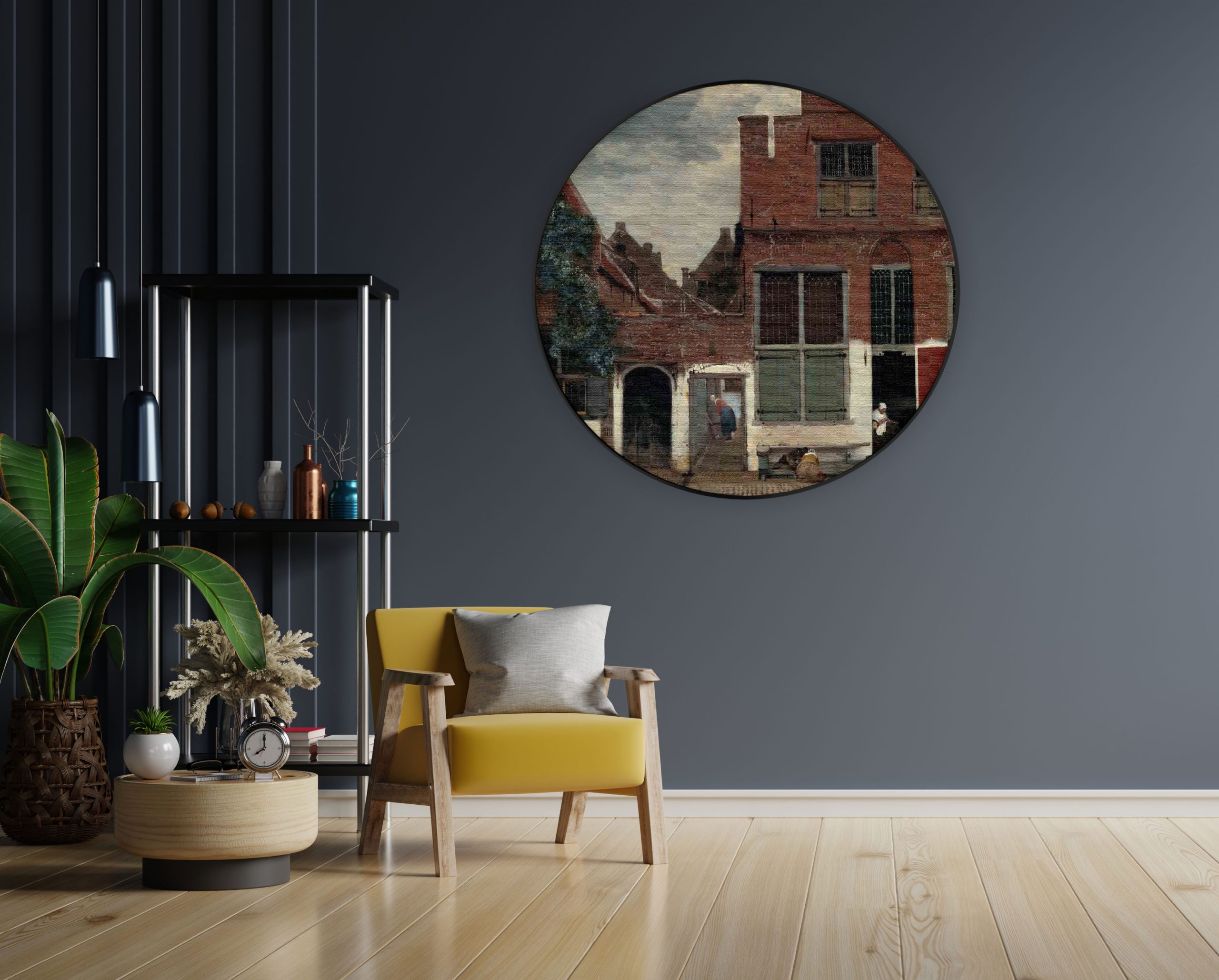 Akoestisch Schilderij Johannes Vermeer Meisje met de parel 1665-1167 Rond - Muurcirkel Template Vierkant Rond OM 30 4 scaled 1