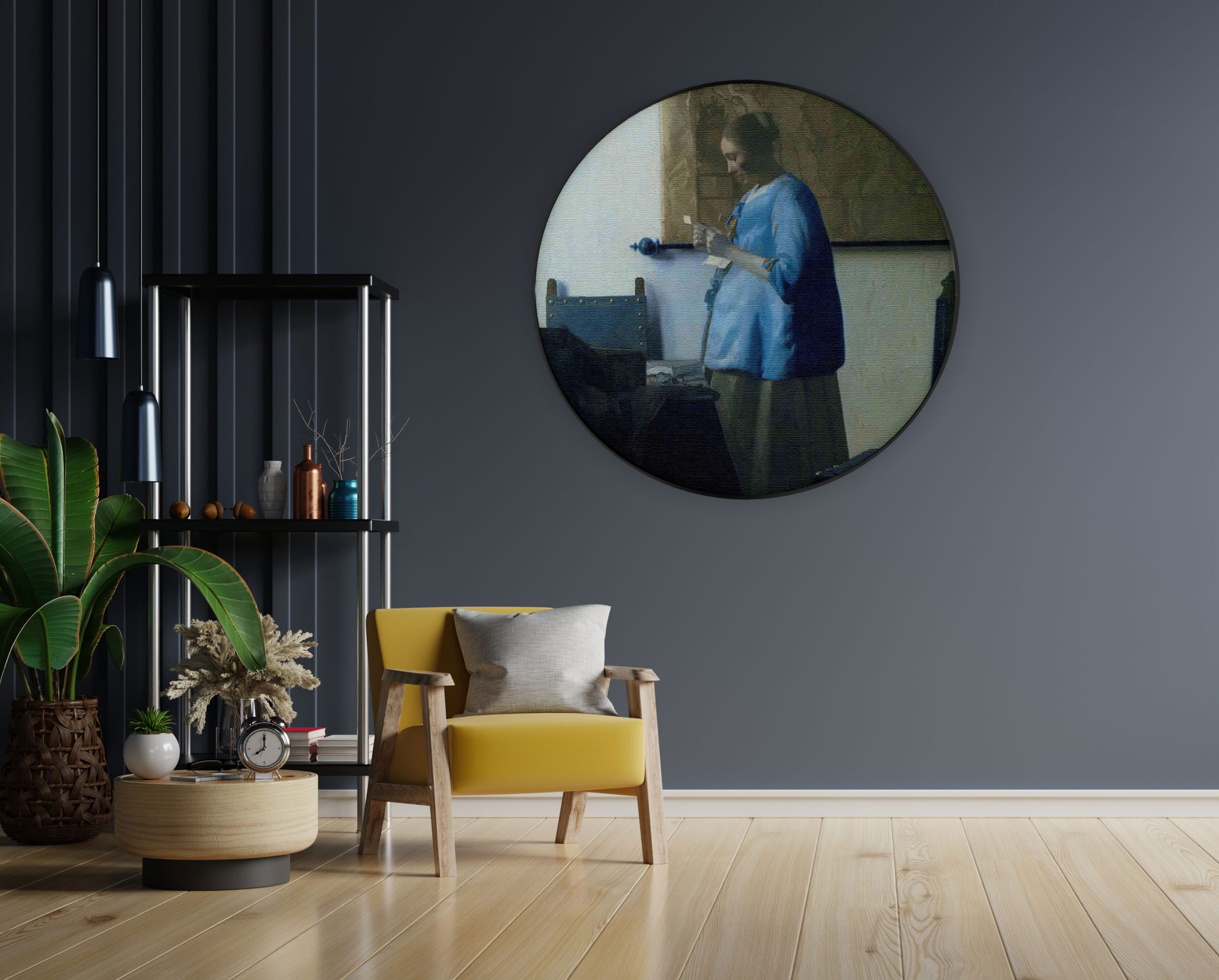 Akoestisch Schilderij Johannes Vermeer Meisje met de parel 1665-1167 Rond - Muurcirkel Template Vierkant Rond OM 32 4 scaled 1