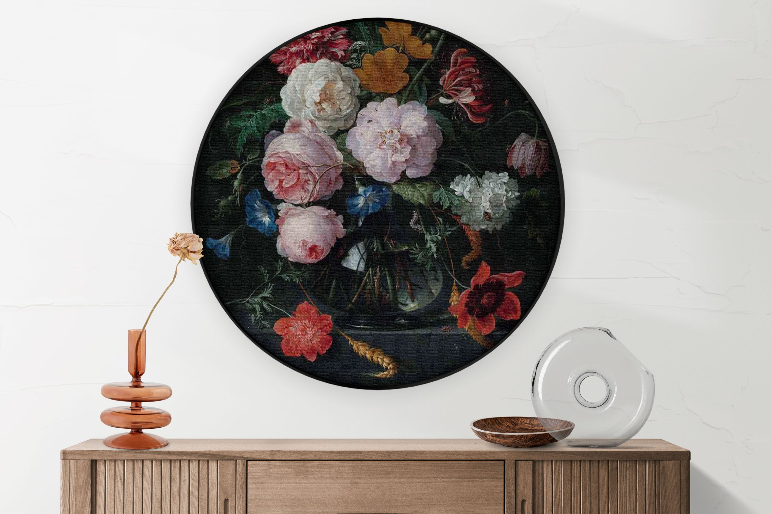 Akoestisch Schilderij Johannes Vermeer Meisje met de parel 1665-1167 Rond - Muurcirkel Template Vierkant Rond OM 5 5 scaled 1