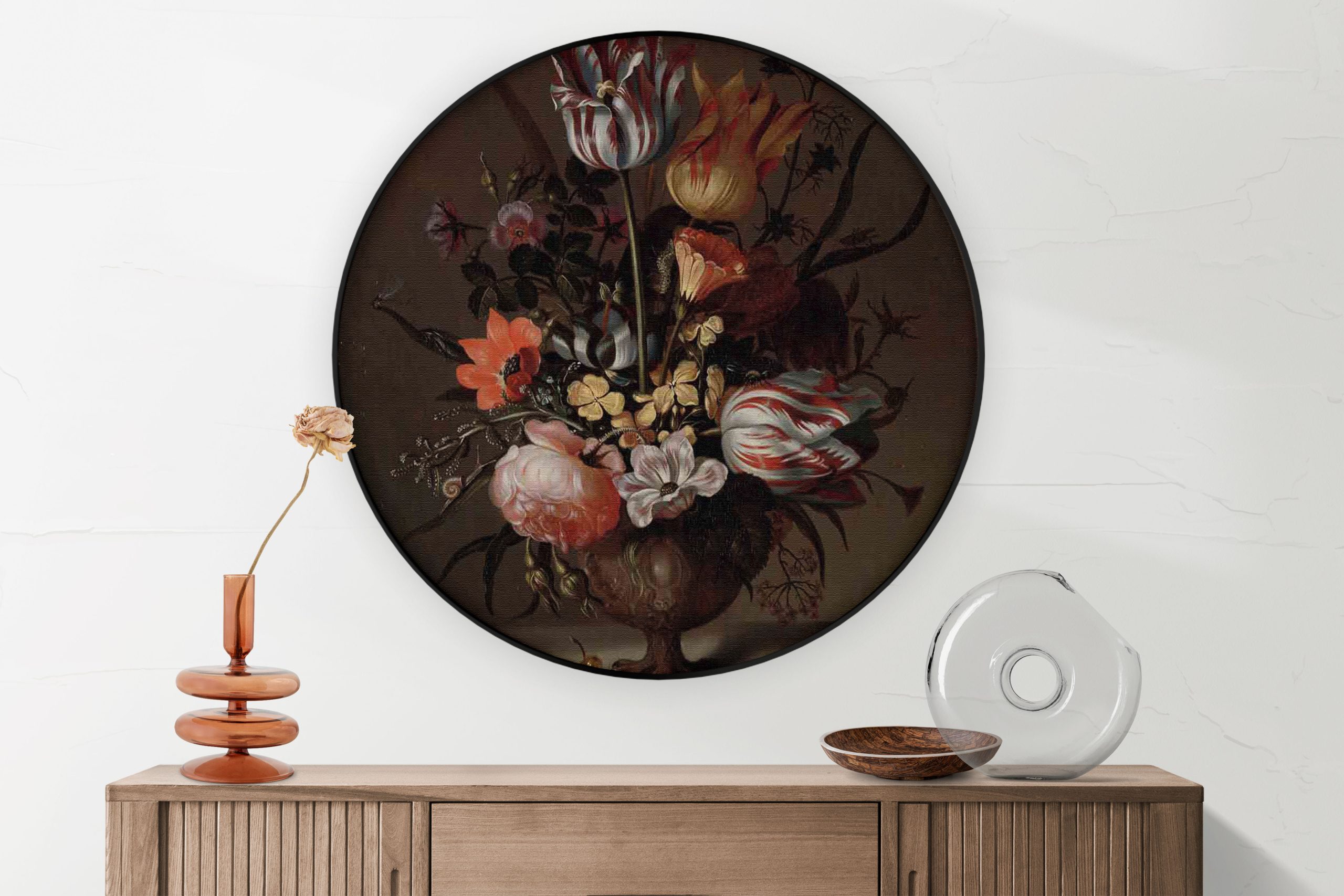 Akoestisch Schilderij Johannes Vermeer Meisje met de parel 1665-1167 Rond - Muurcirkel Template Vierkant Rond OM 6 5 scaled 1