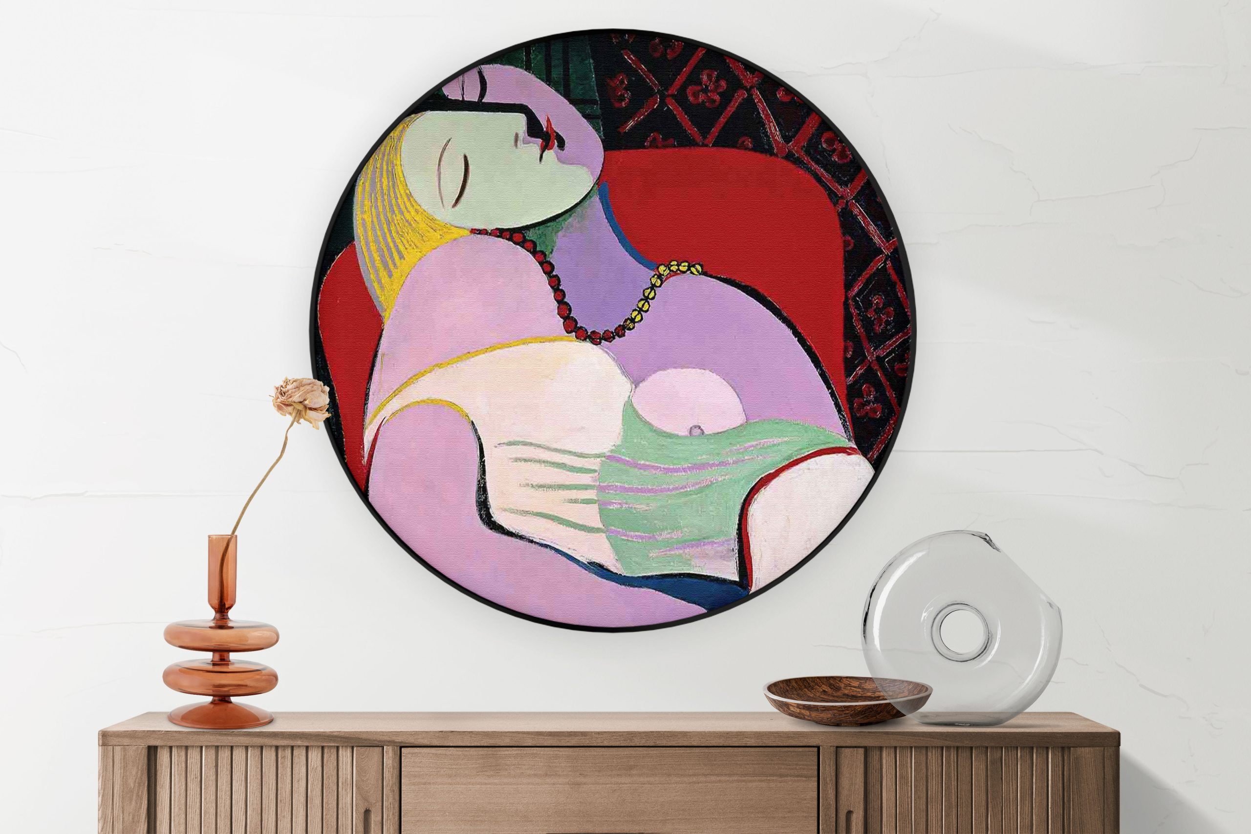 Akoestisch Schilderij Johannes Vermeer Meisje met de parel 1665-1167 Rond - Muurcirkel Template Vierkant Rond OM 8 5 scaled 1