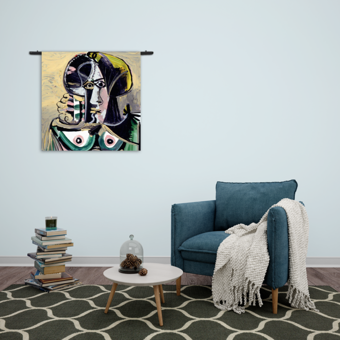 Wandkleed Picasso Portret van een vrouw 1971 Rechthoek Vierkant Template Vierkant Rond Om 15 2