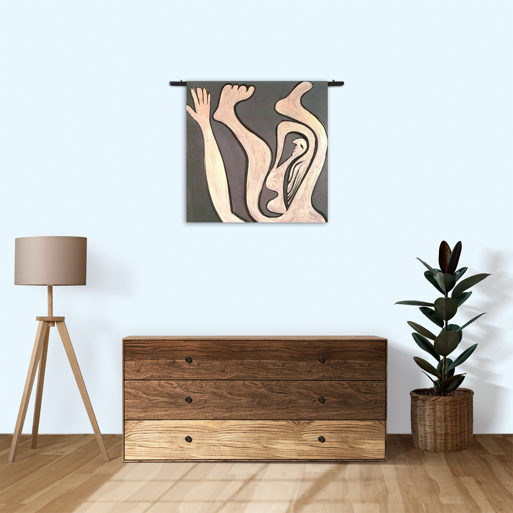 Wandkleed Picasso Vrouwlijke acrobaat 1930 Rechthoek Vierkant Template Vierkant Rond Om 17 3